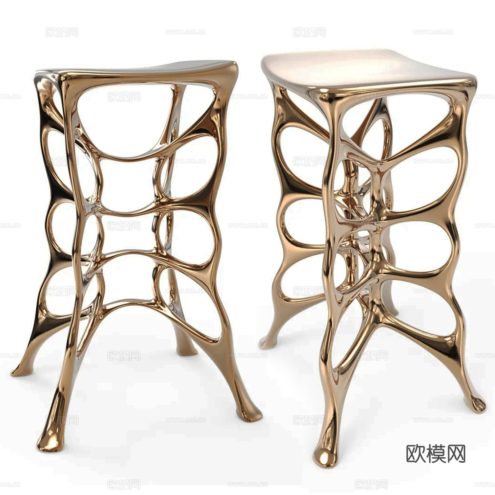 轻奢异形吧凳su模型