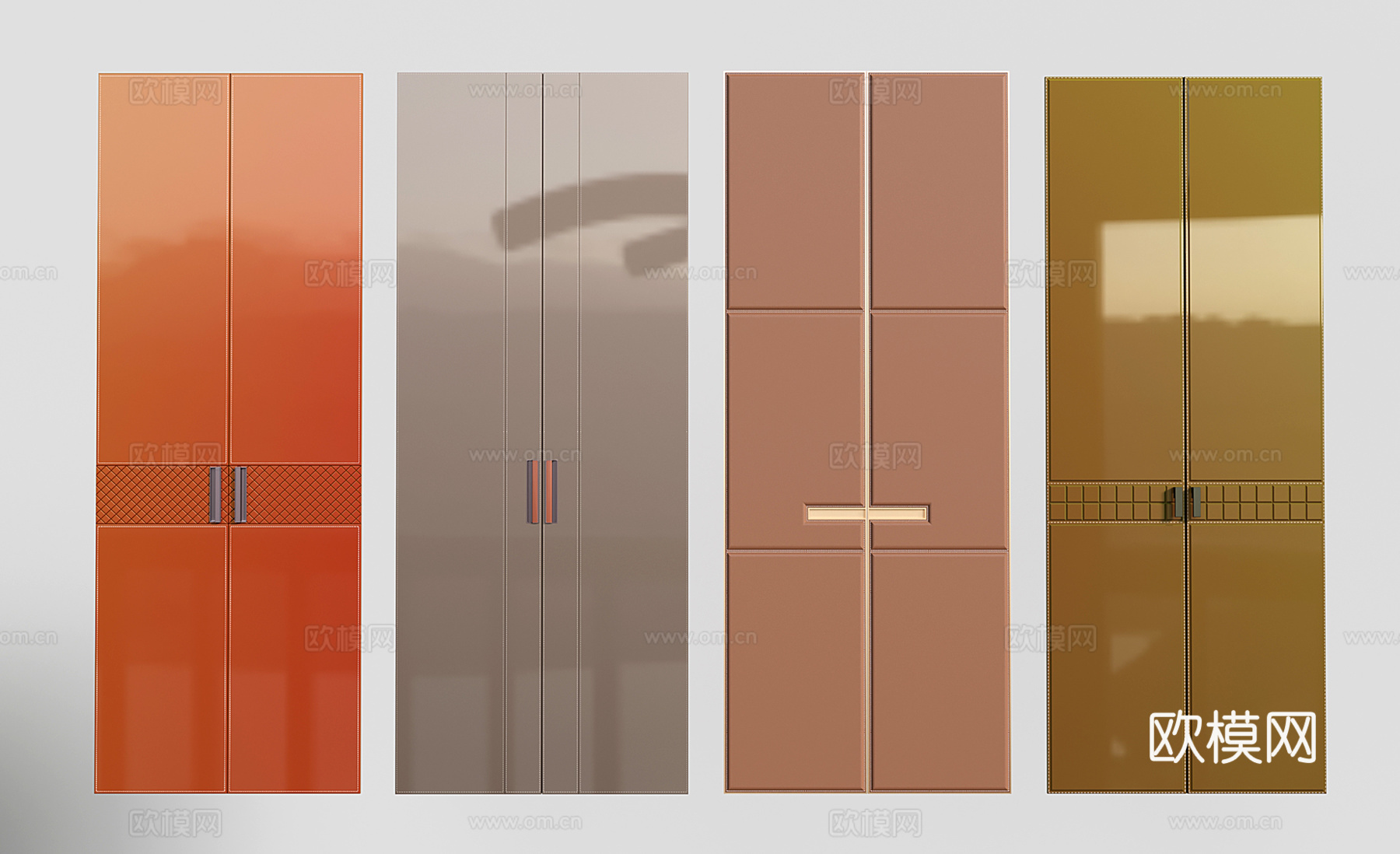 包豪斯衣柜门 门板 孟菲斯烤漆门su模型