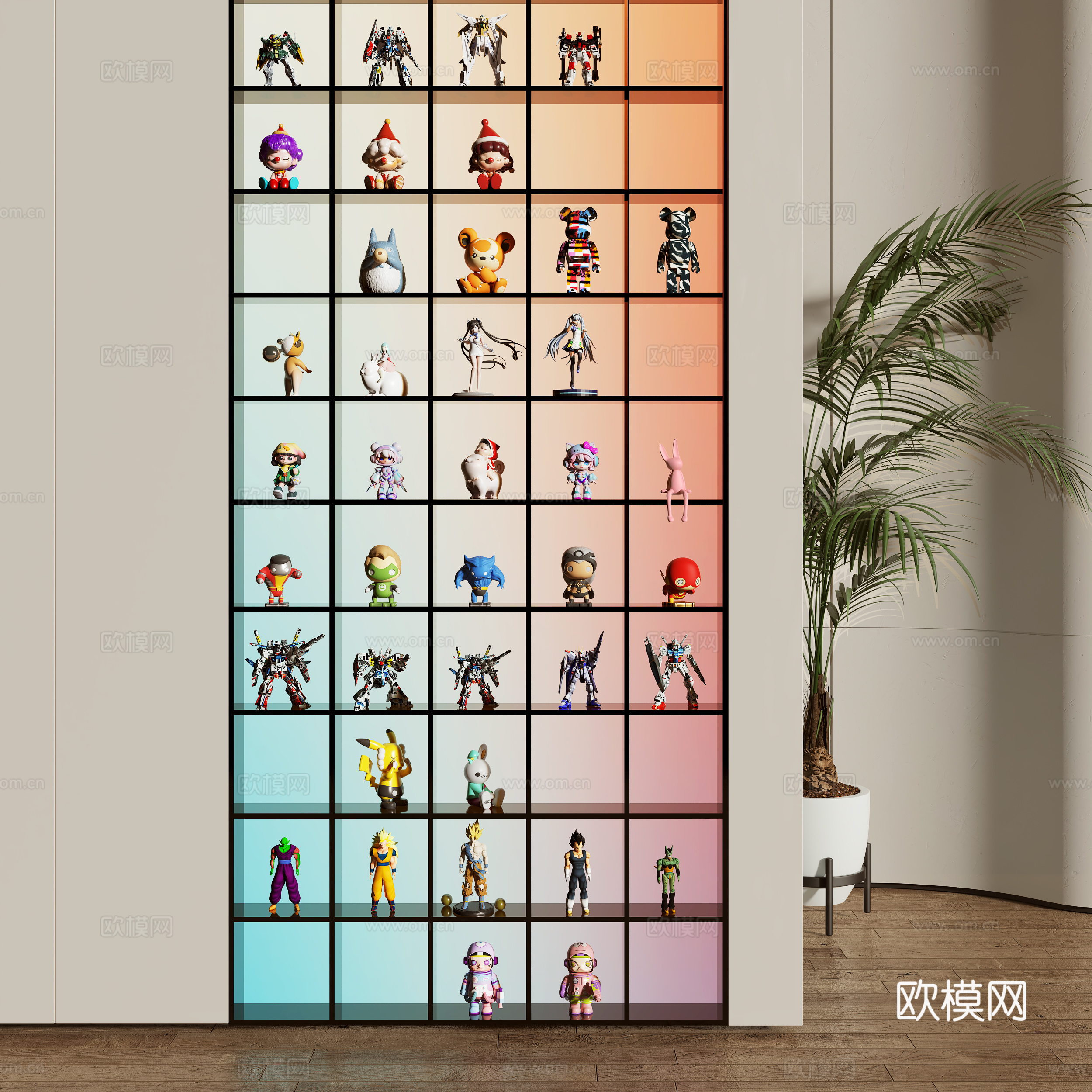 手办柜 装饰柜 摆件 手办 装饰摆件 玩偶su模型