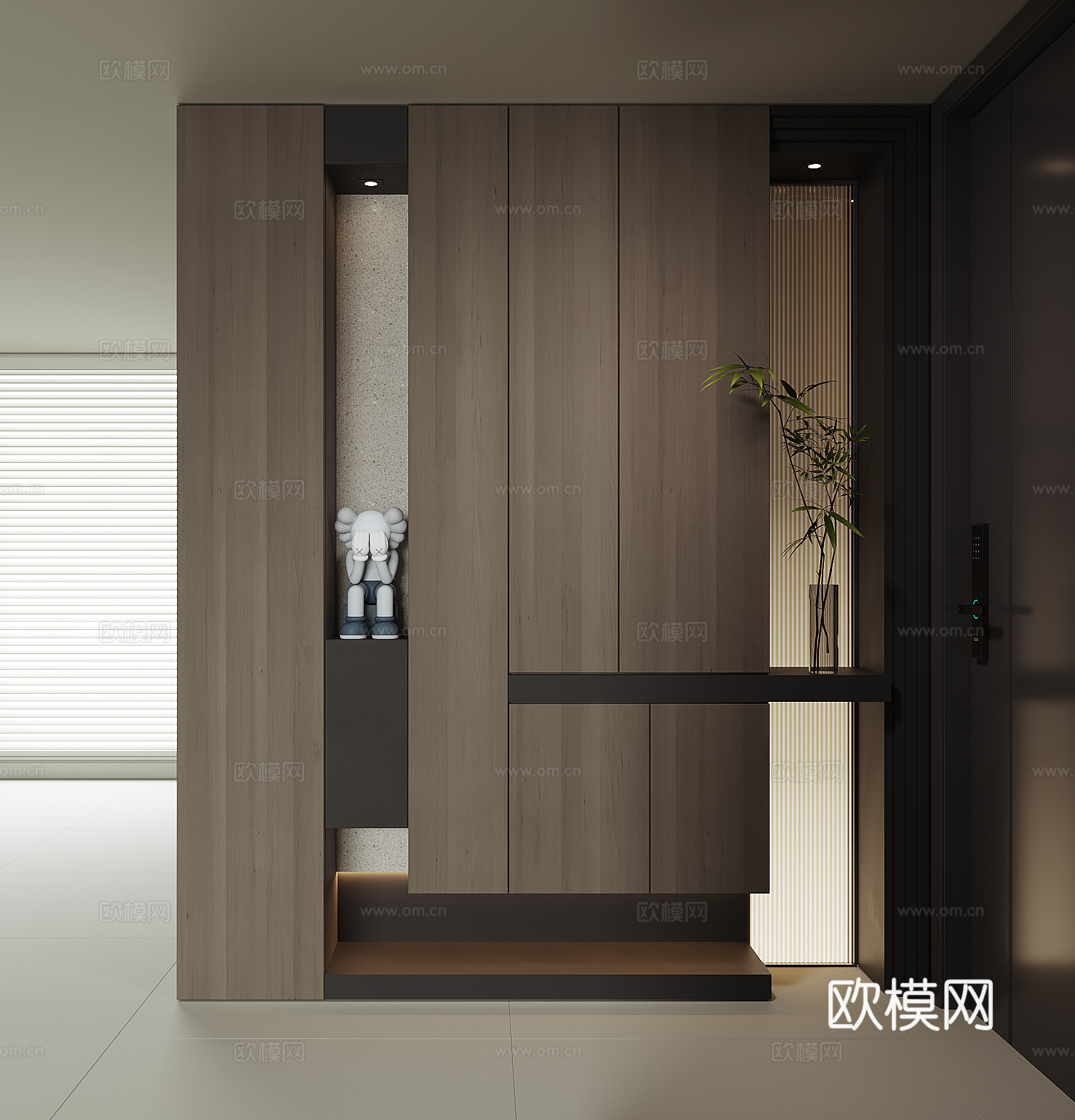 现代入户鞋柜su模型