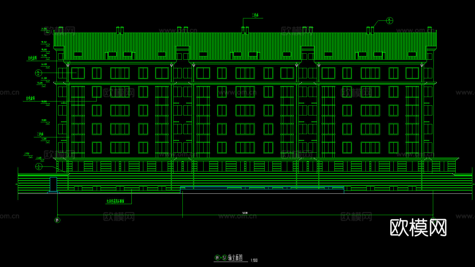 七层建筑施工图cad施工图