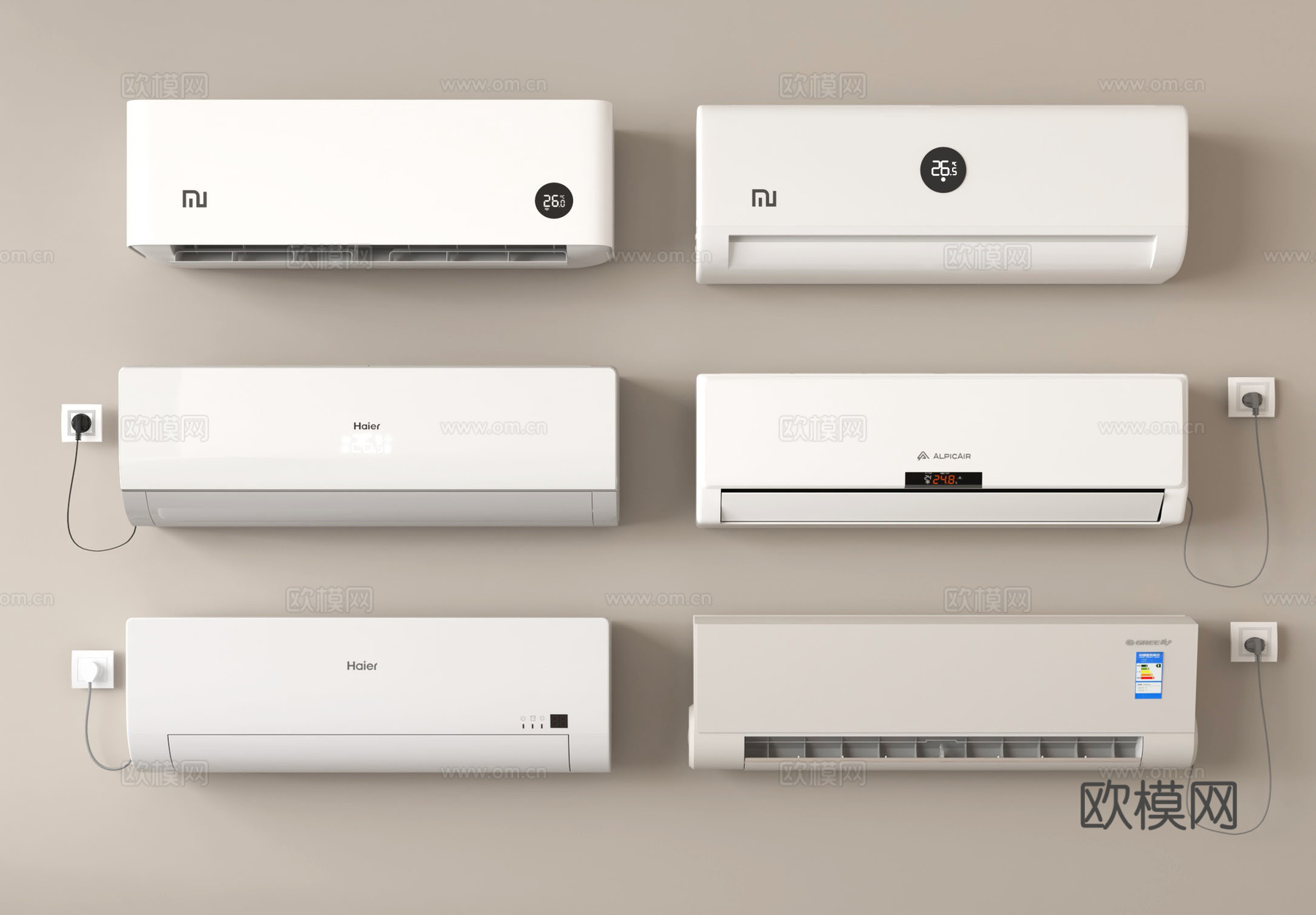 现代空调 壁挂式空调su模型