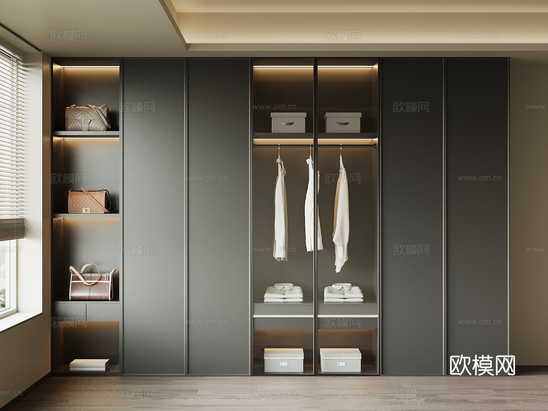现代衣柜su模型