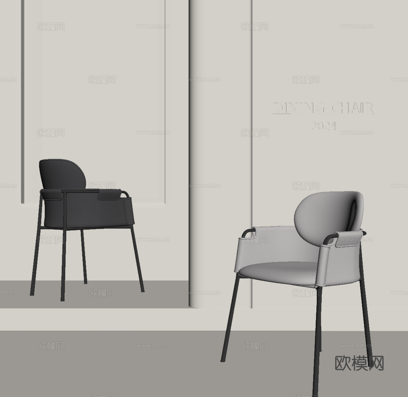 现代简约椅子 餐椅su模型