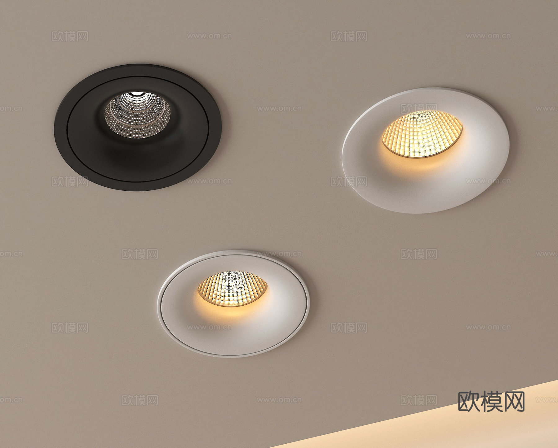 现代筒灯射灯 嵌入式筒灯射灯su模型