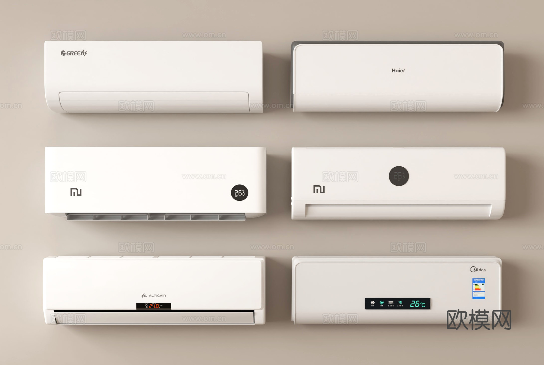 现代空调 壁挂式空调su模型