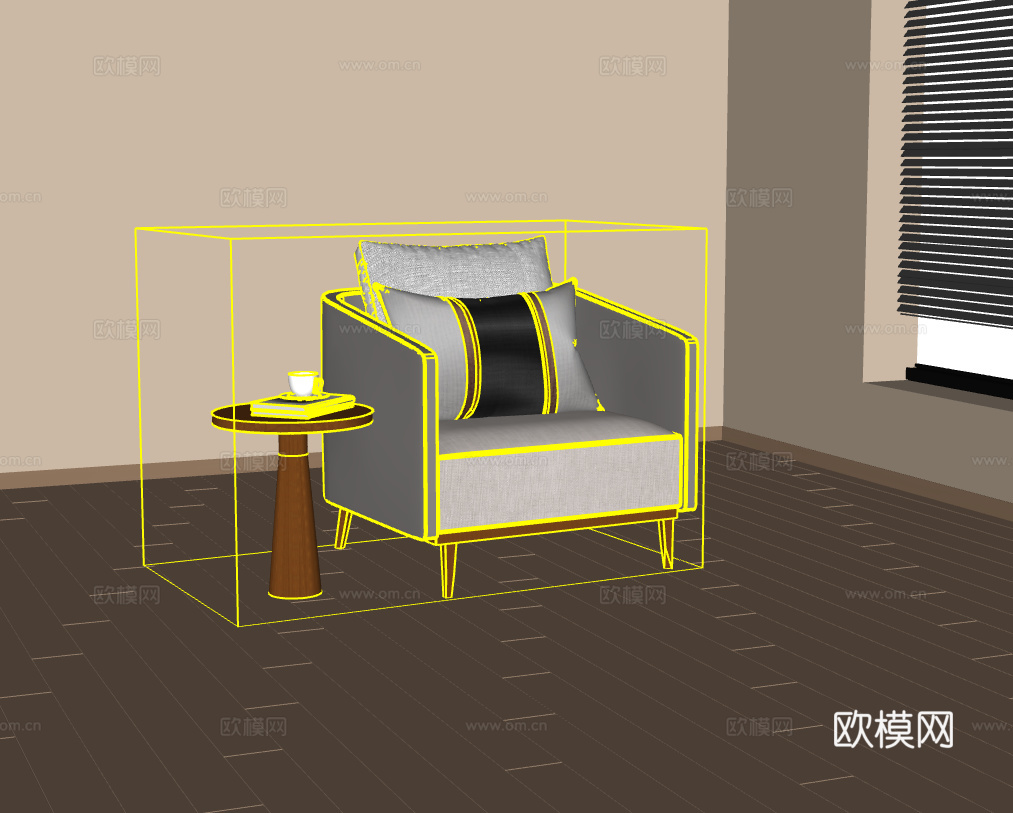 单人沙发su模型
