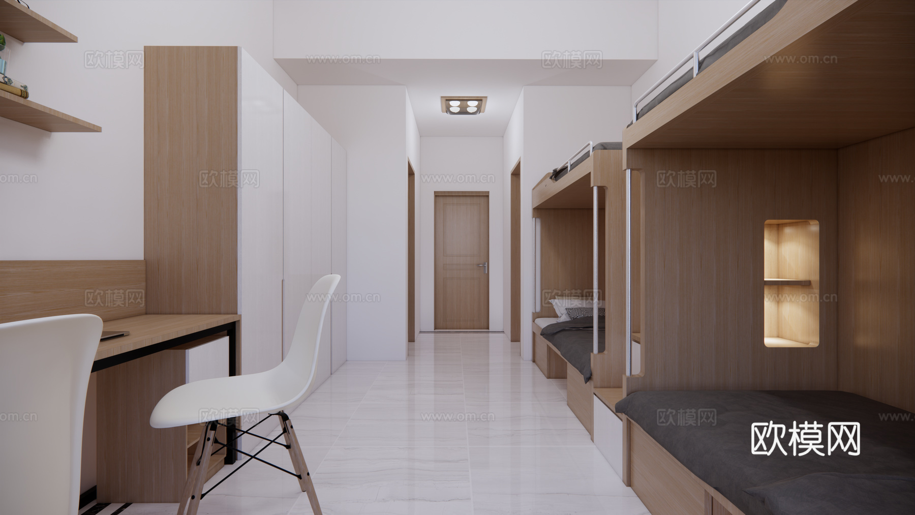 现代风格宿舍  学生宿舍  工厂宿舍su模型