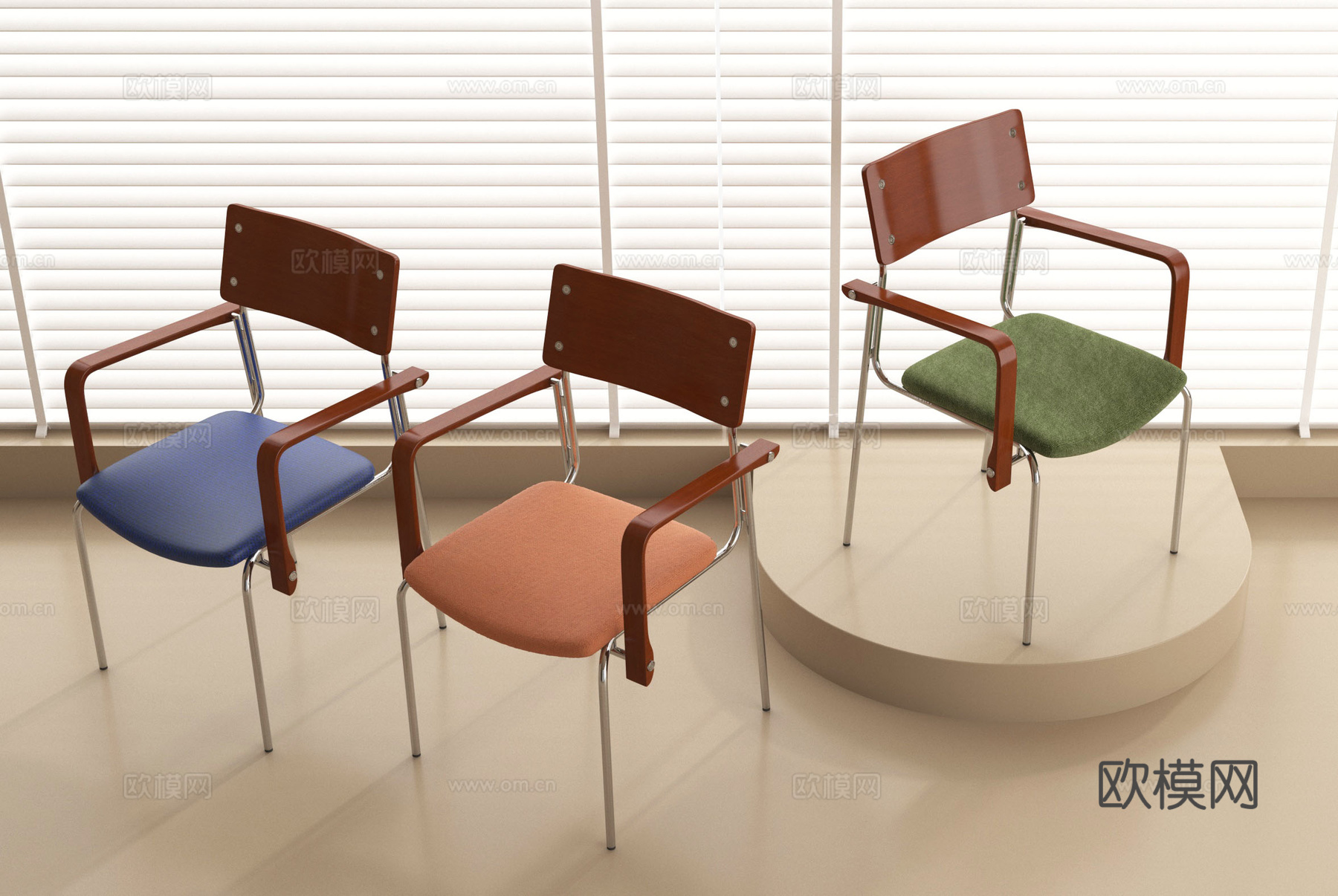 中古风餐椅  单椅 休闲椅su模型