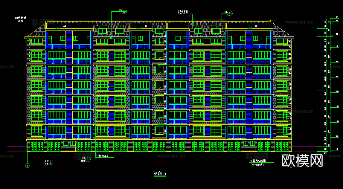 六层建筑施工图cad施工图