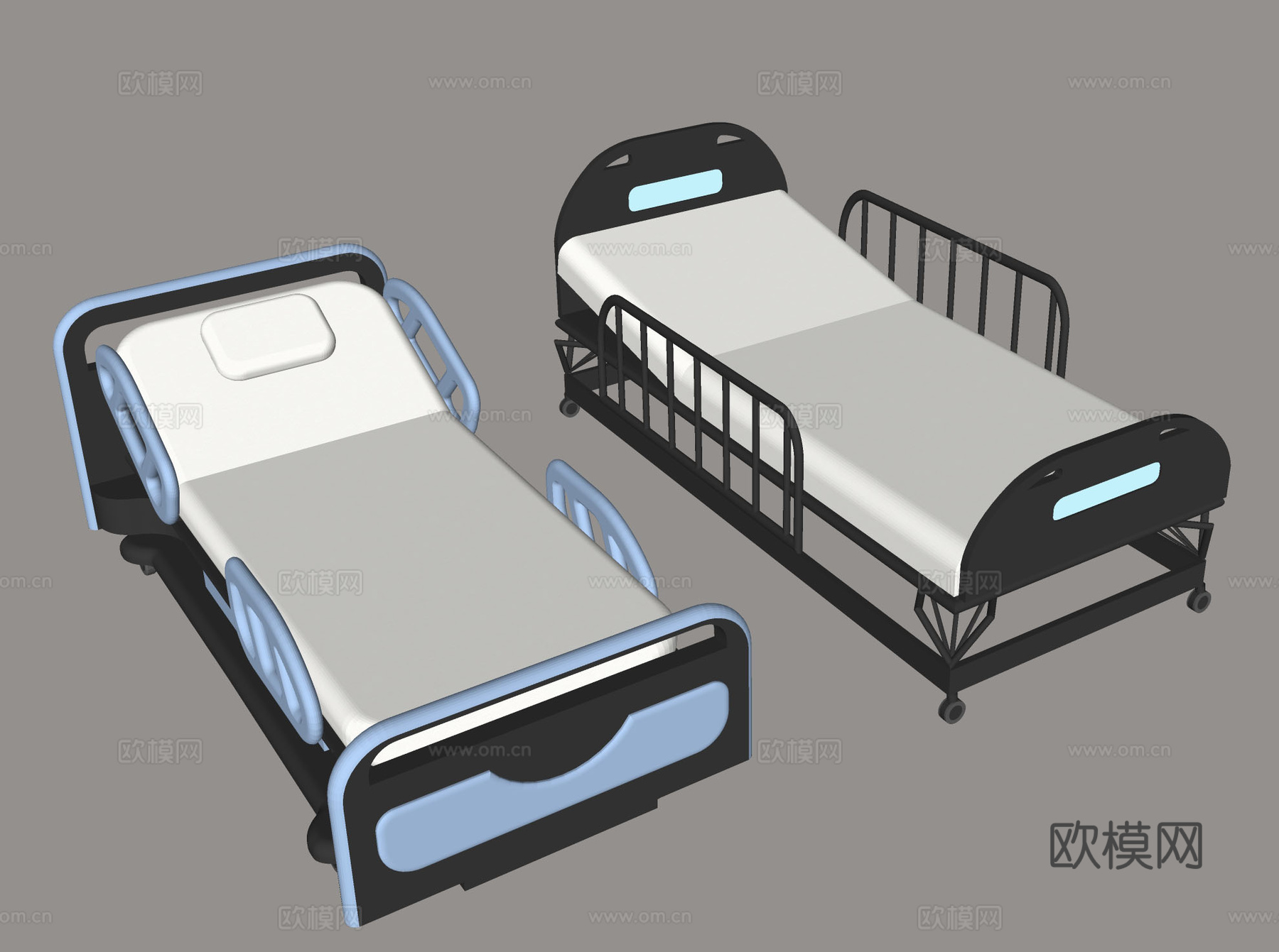 病床 患者床su模型