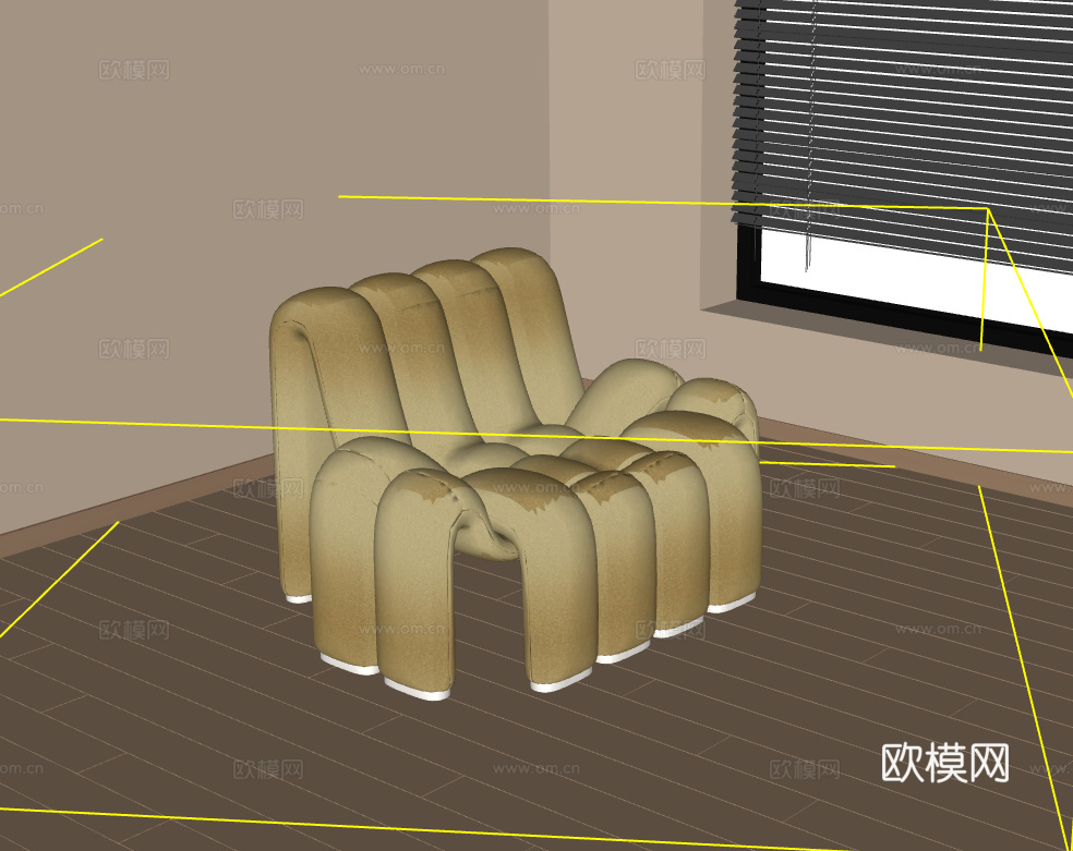 单人沙发su模型