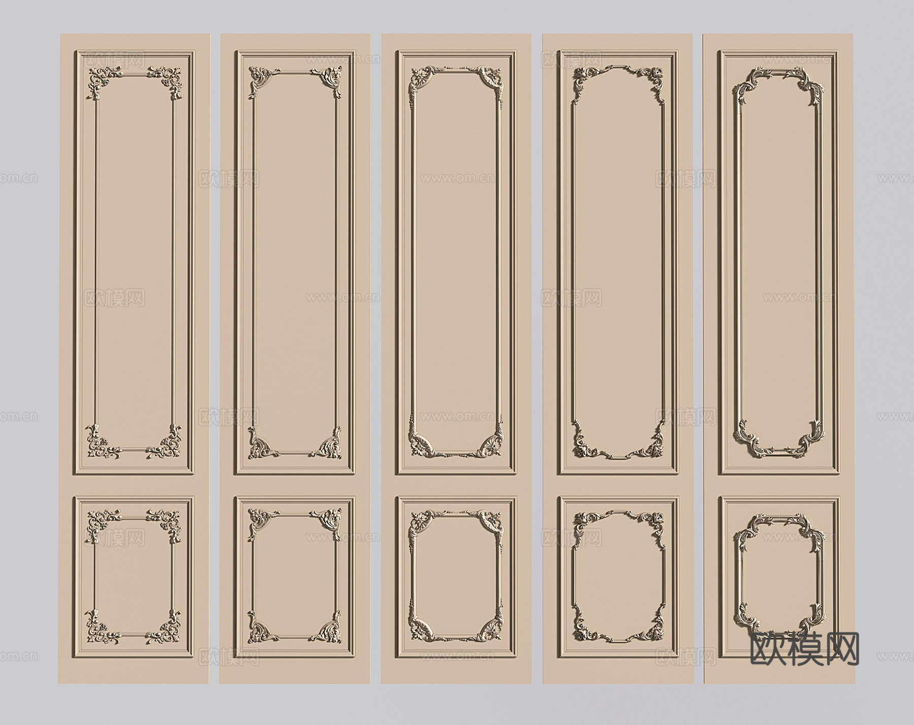 法式护墙板 雕花护墙板 线条su模型su模型