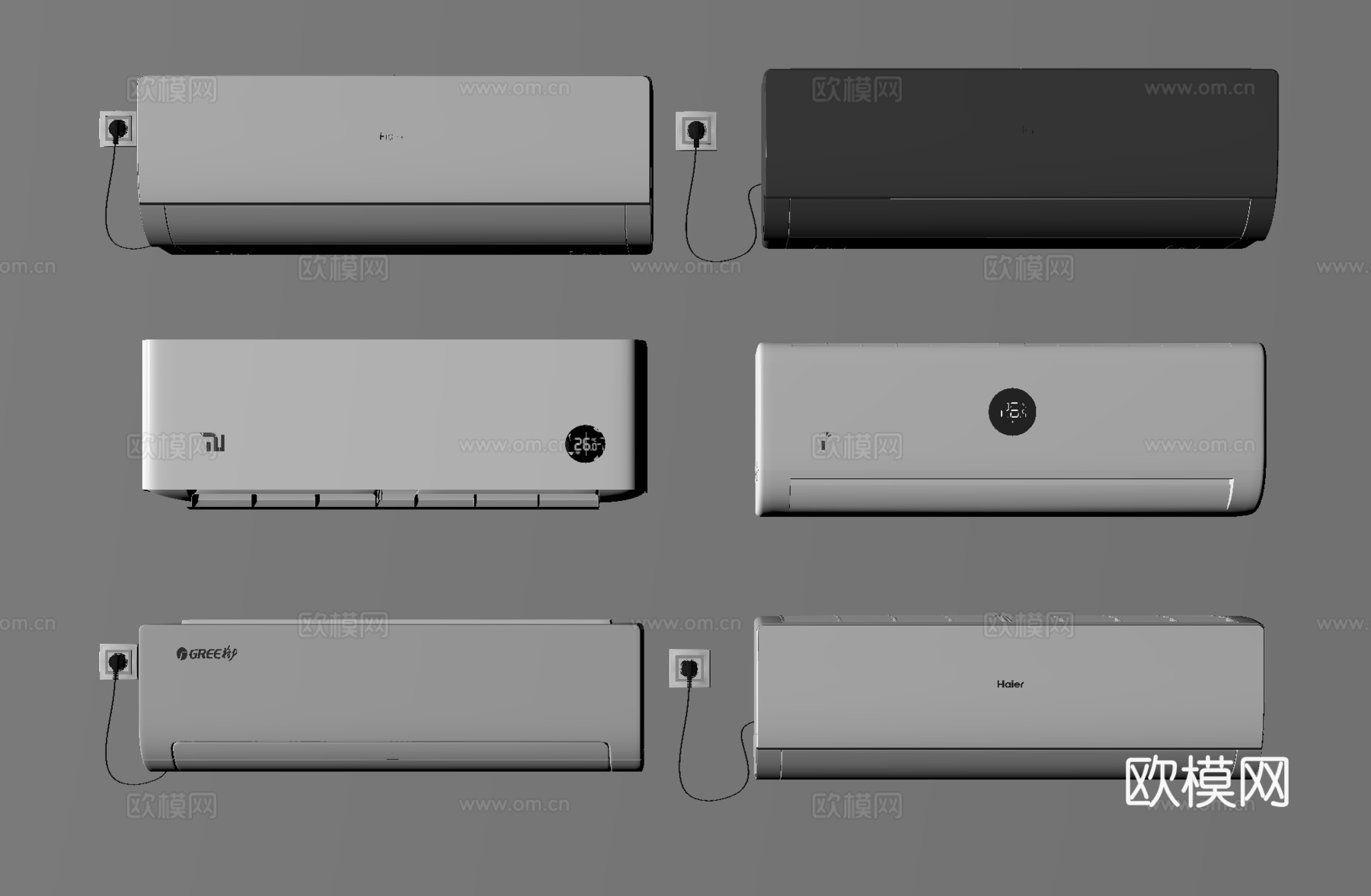 现代空调 壁挂式空调su模型