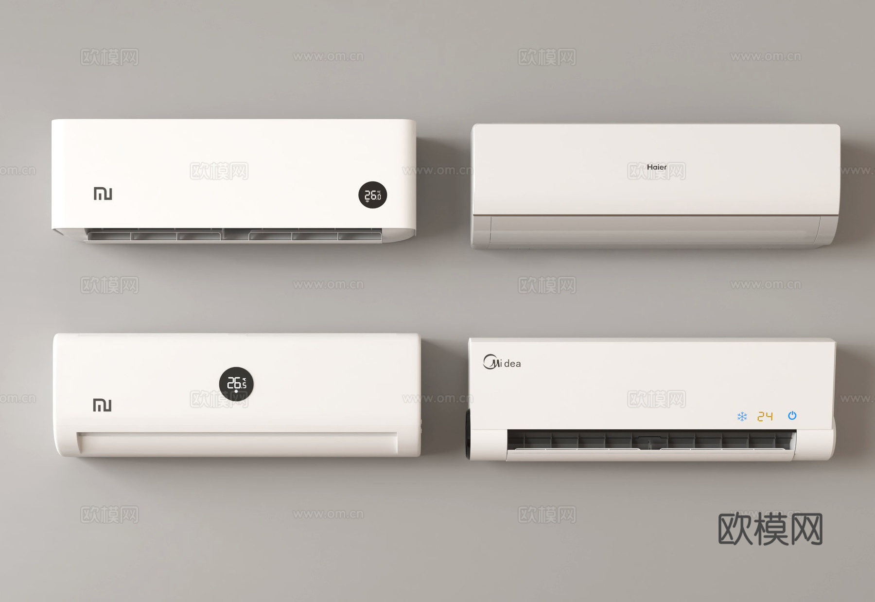 现代空调 壁挂式空调su模型