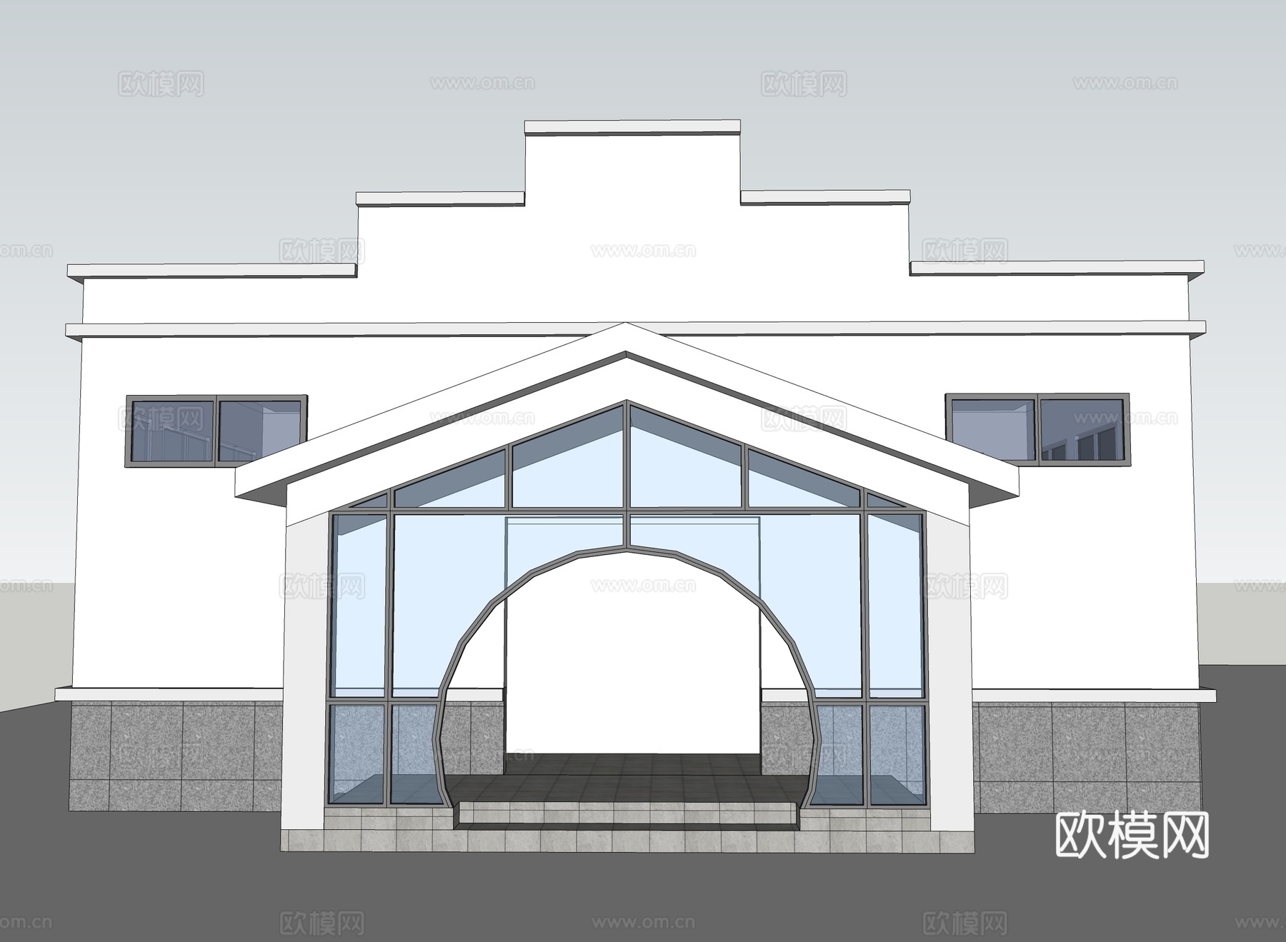 现代公厕 公共卫生间建筑su模型