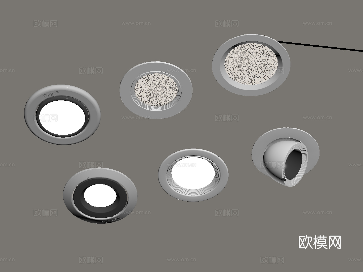 现代筒灯射灯组合 内嵌筒灯射灯 山丘灯 转向式射灯su模型