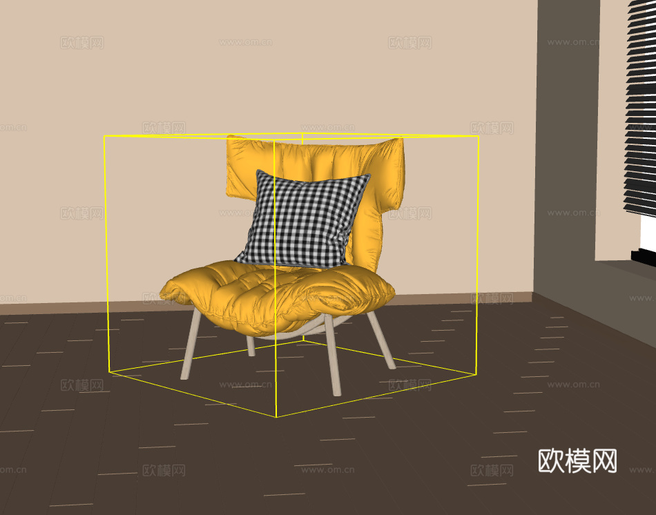 休闲椅su模型