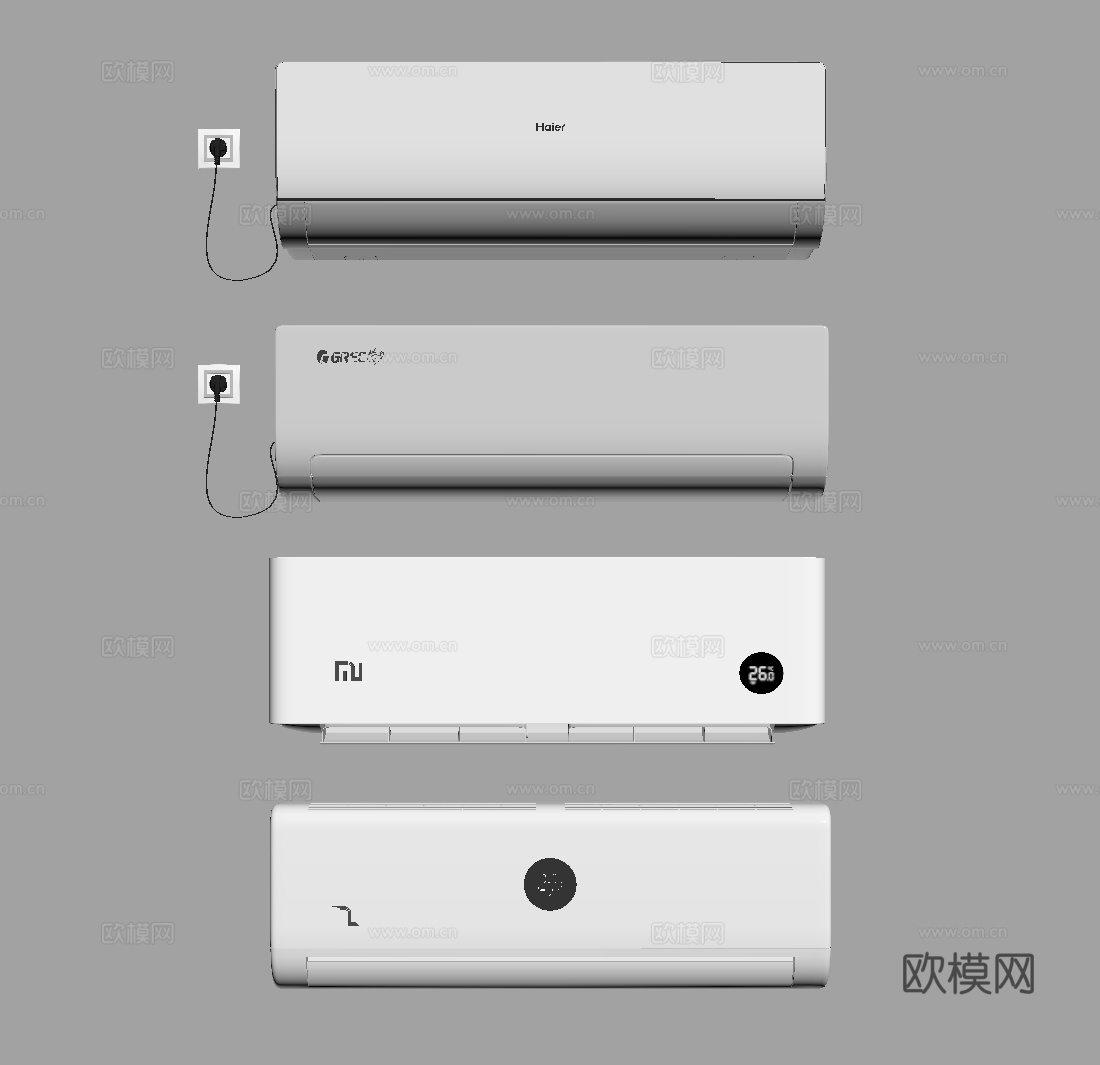 现代空调 壁挂式空调su模型