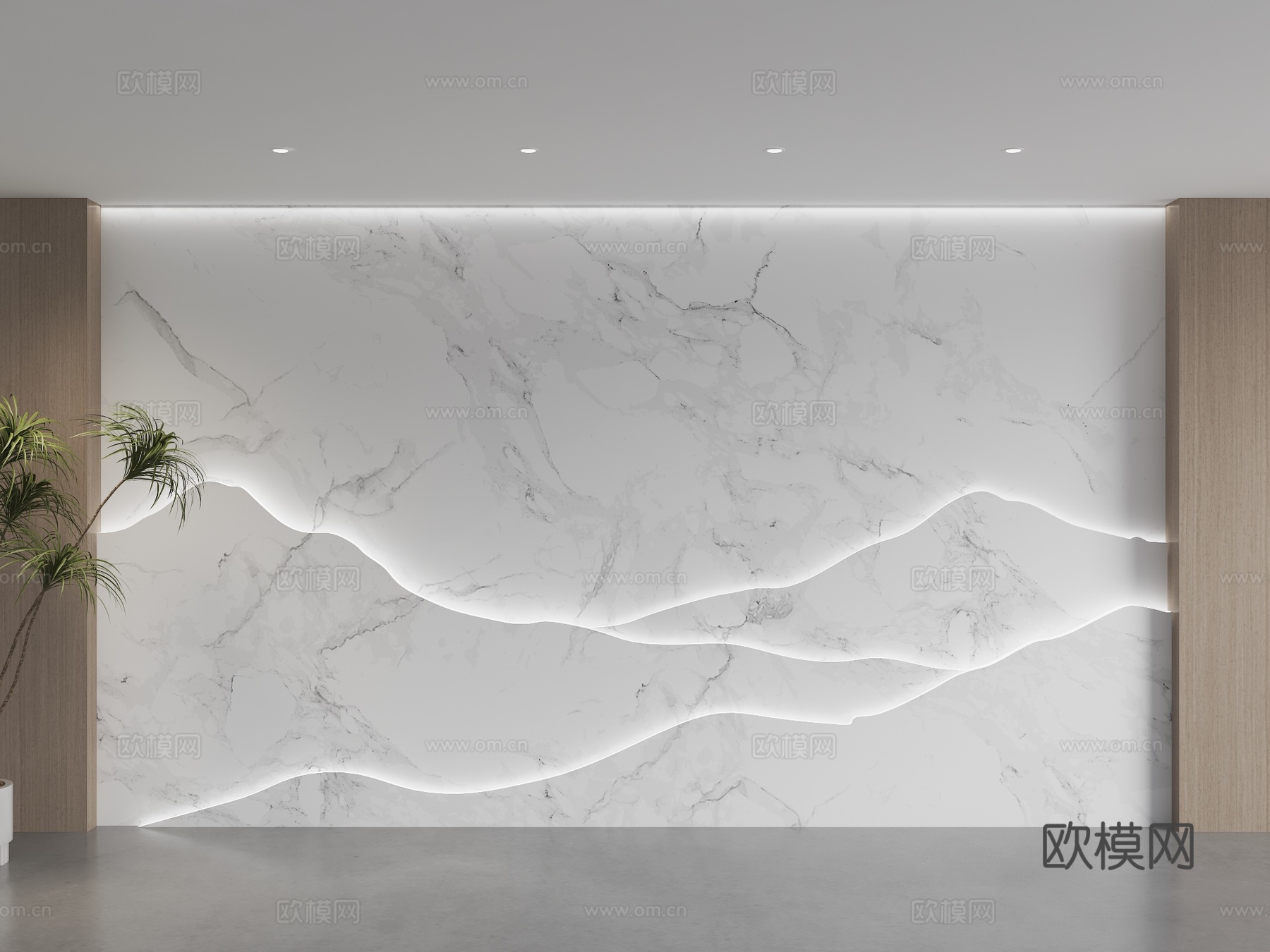 现代大理石背景墙 前台背景墙 沙发背景墙 客厅景墙 山水背景su模型