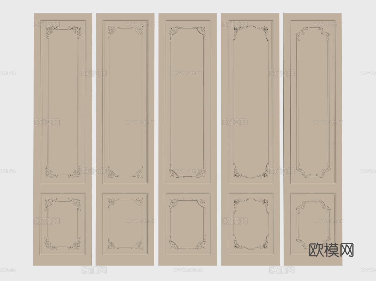 法式护墙板 雕花护墙板 线条su模型su模型