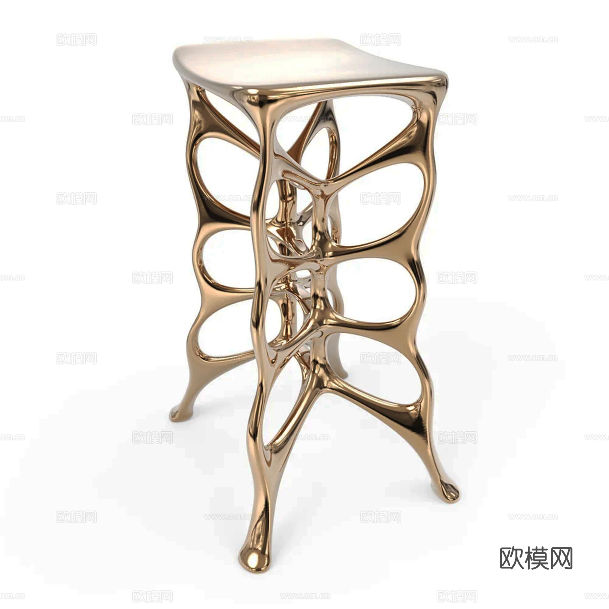 轻奢异形吧凳3d模型下载（渲染图3）