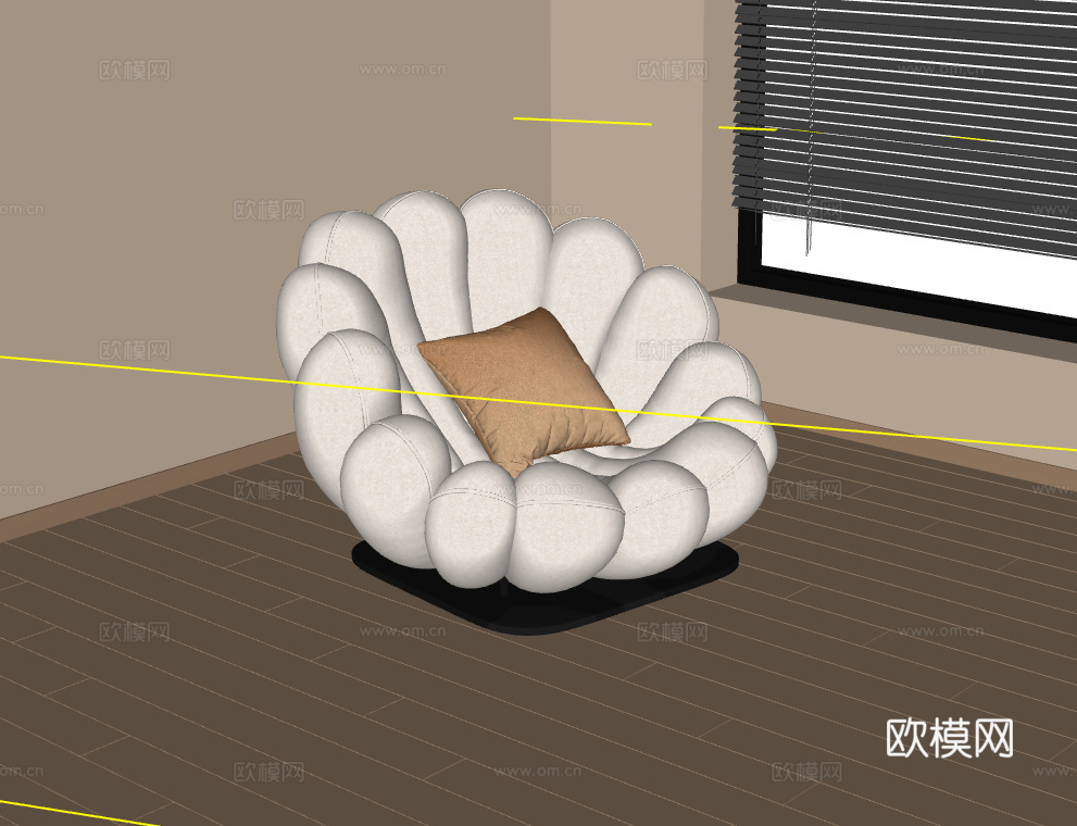 单人沙发su模型