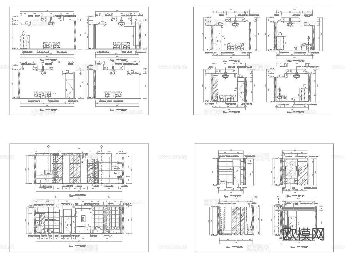 最新10套 棋牌室 施工图合集cad施工图
