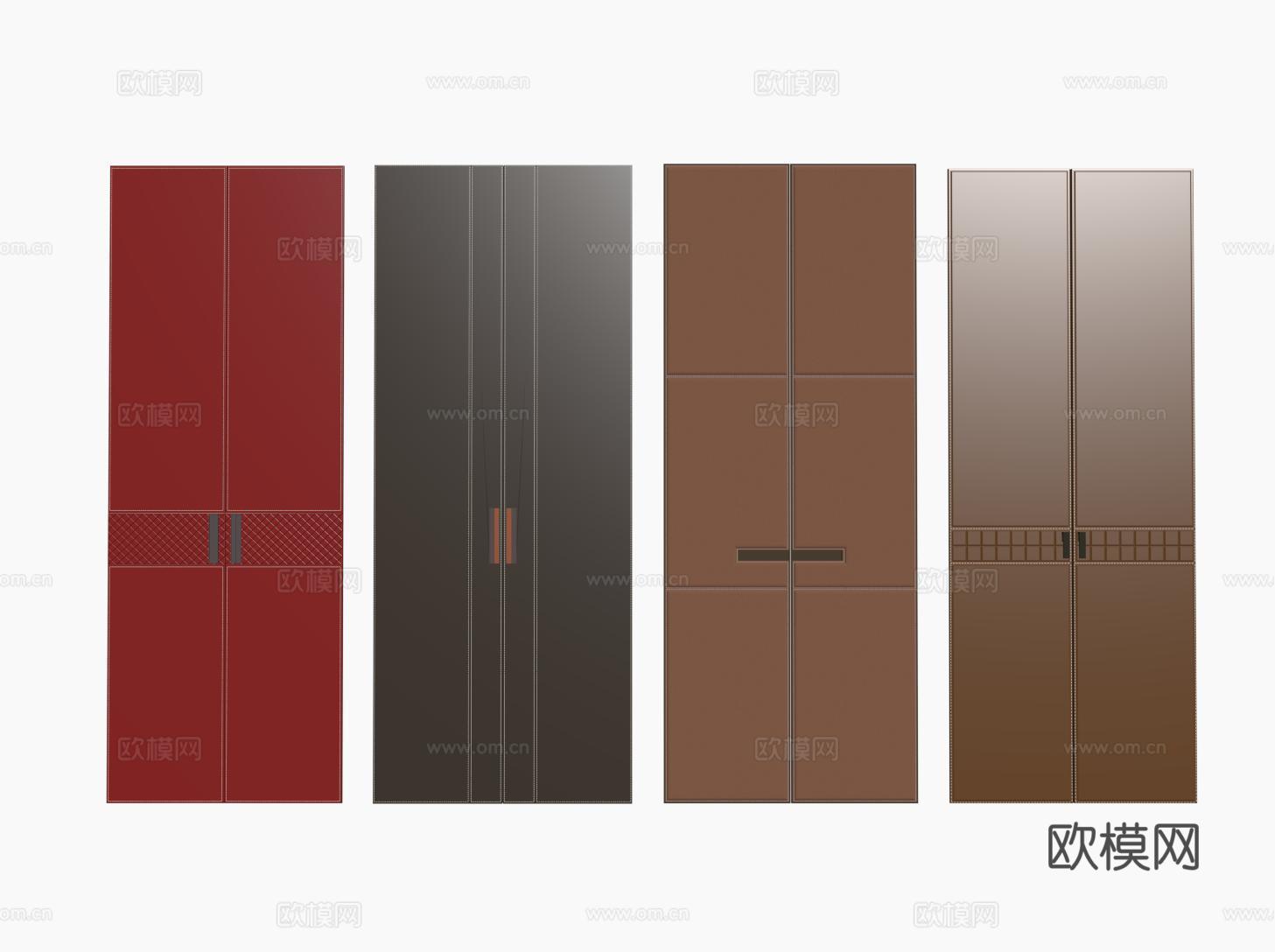 包豪斯衣柜门 门板 孟菲斯烤漆门su模型