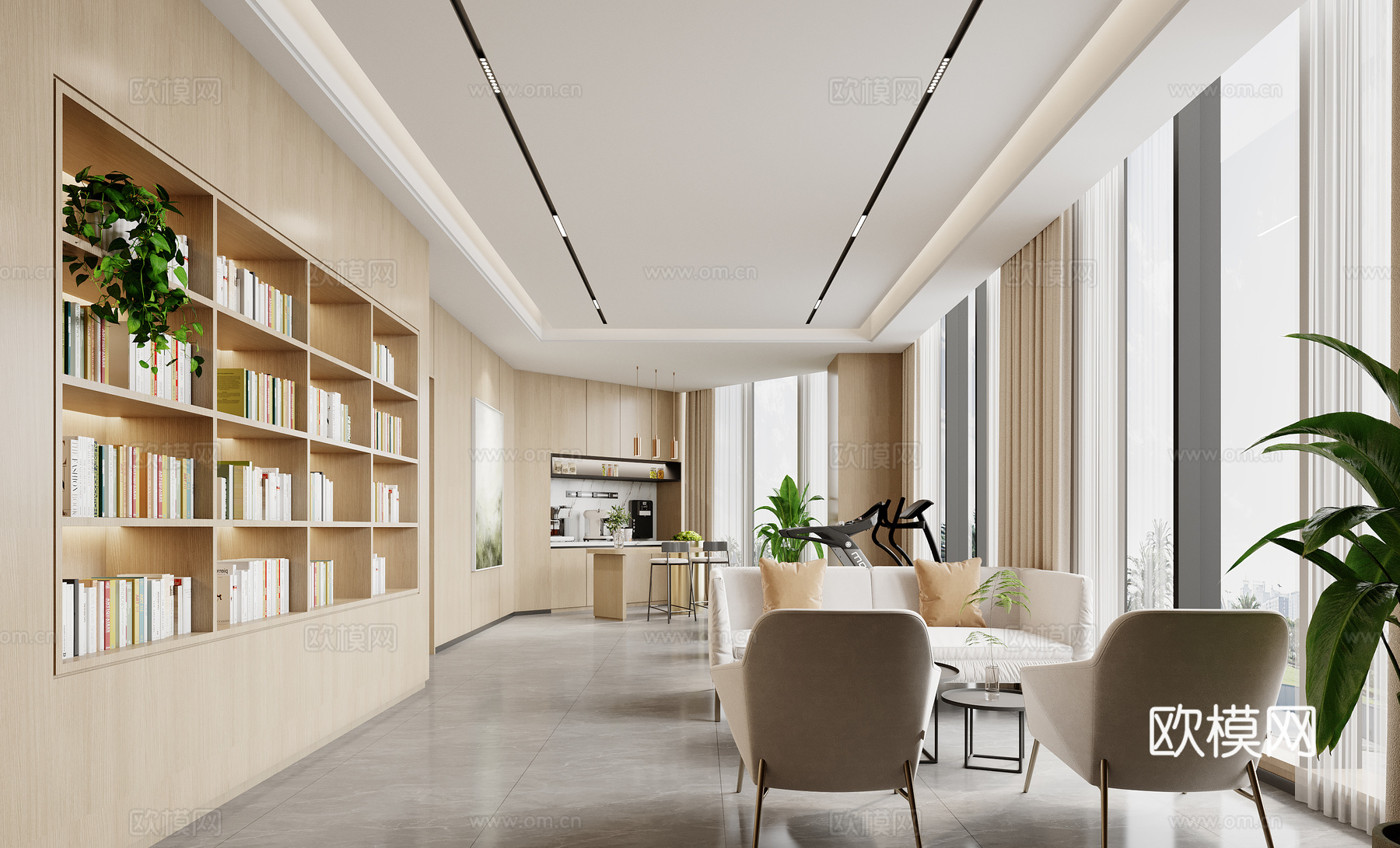 现代职工之家 茶水间3d模型下载