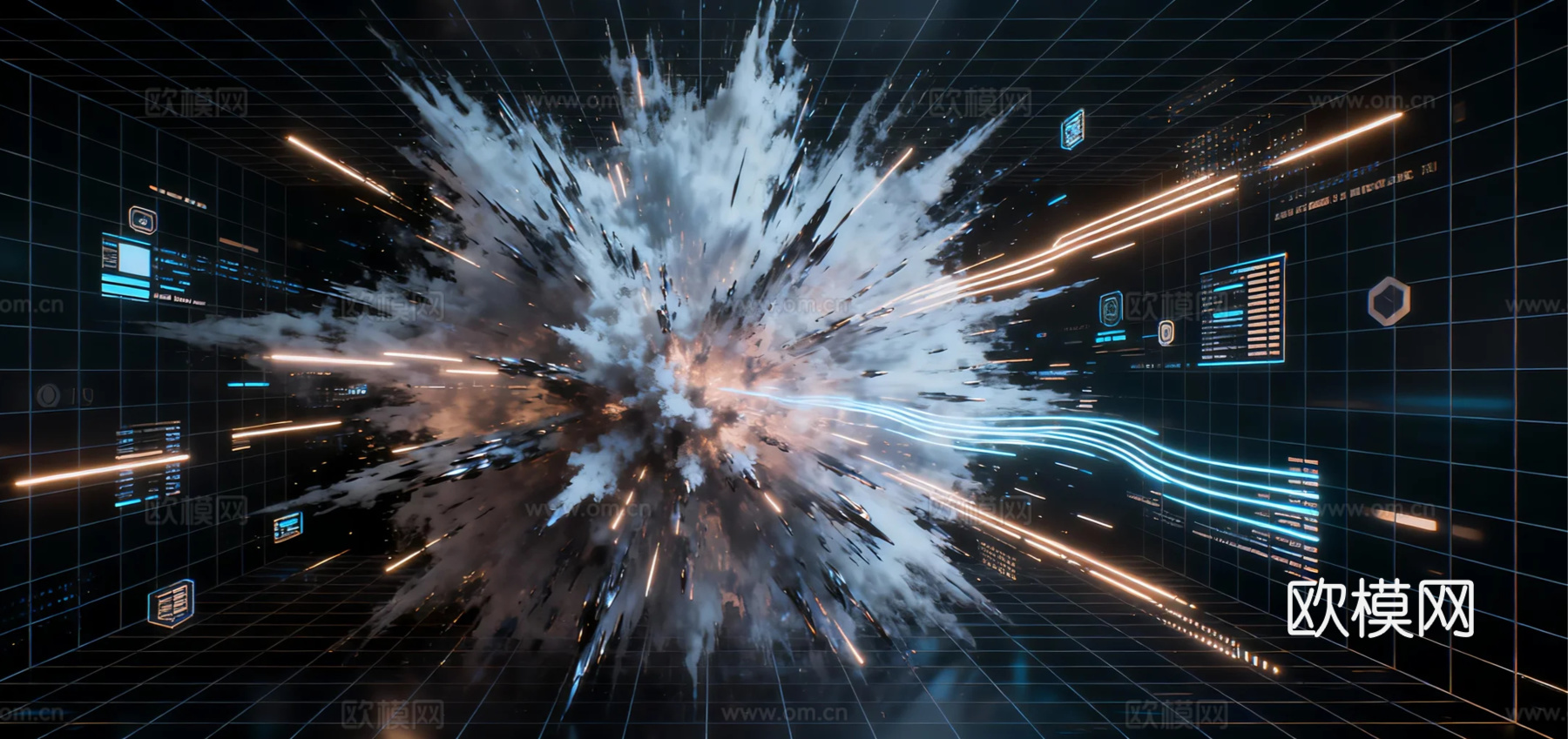 现代屏幕 ktv酒吧屏幕 展厅空间屏幕 宇宙科技抽象素材 L