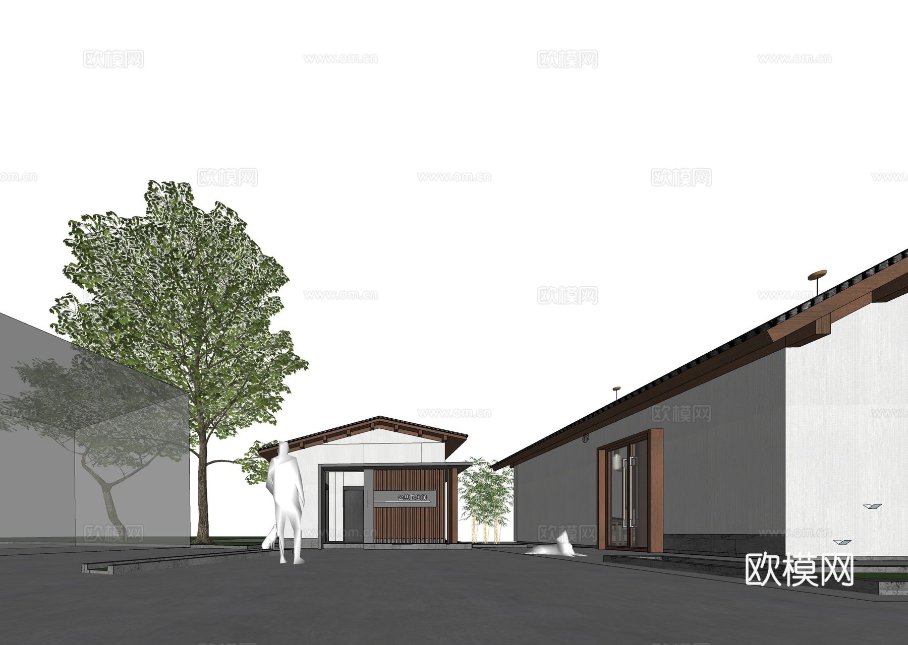 现代公厕 公共卫生间建筑su模型