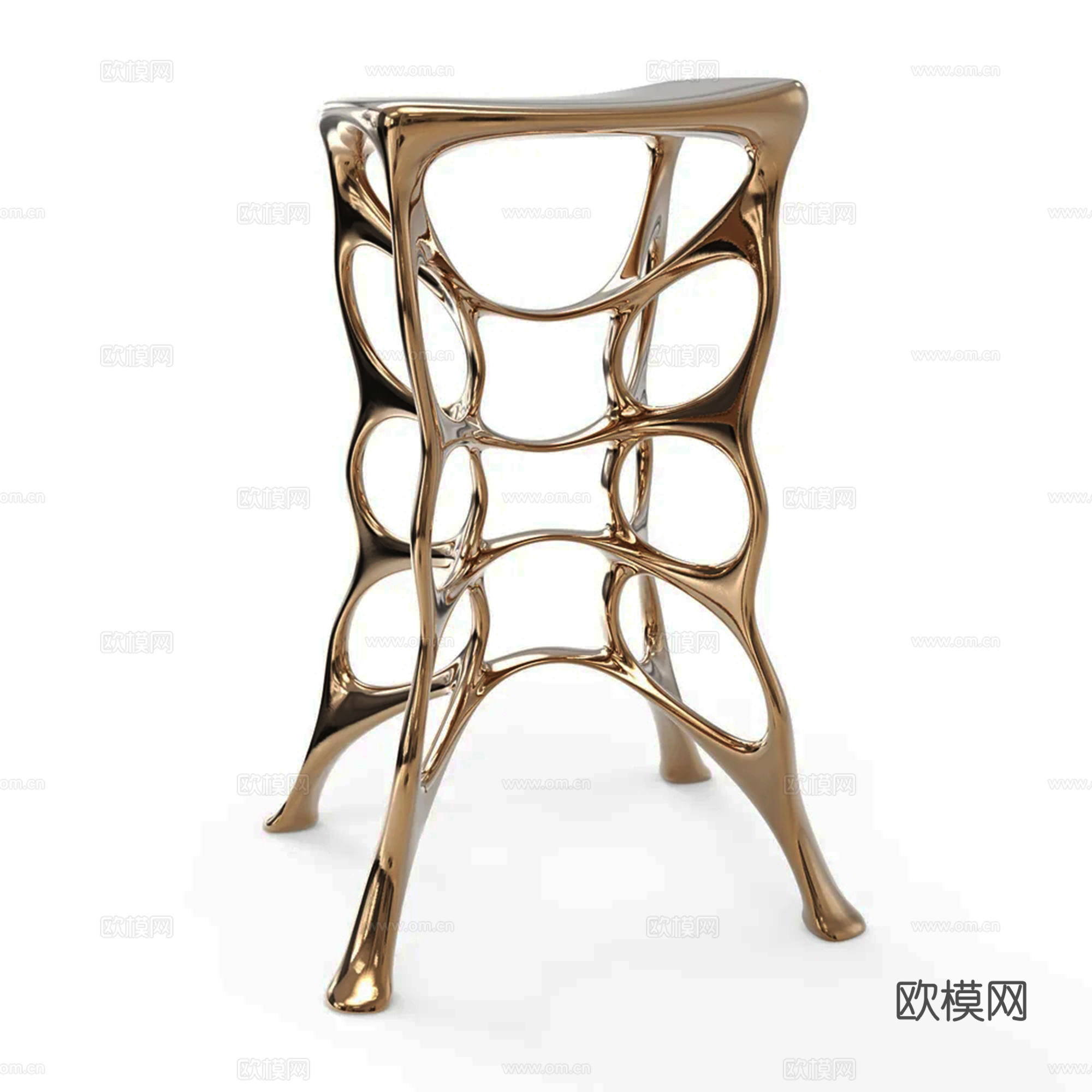 轻奢异形吧凳3d模型下载（渲染图2）