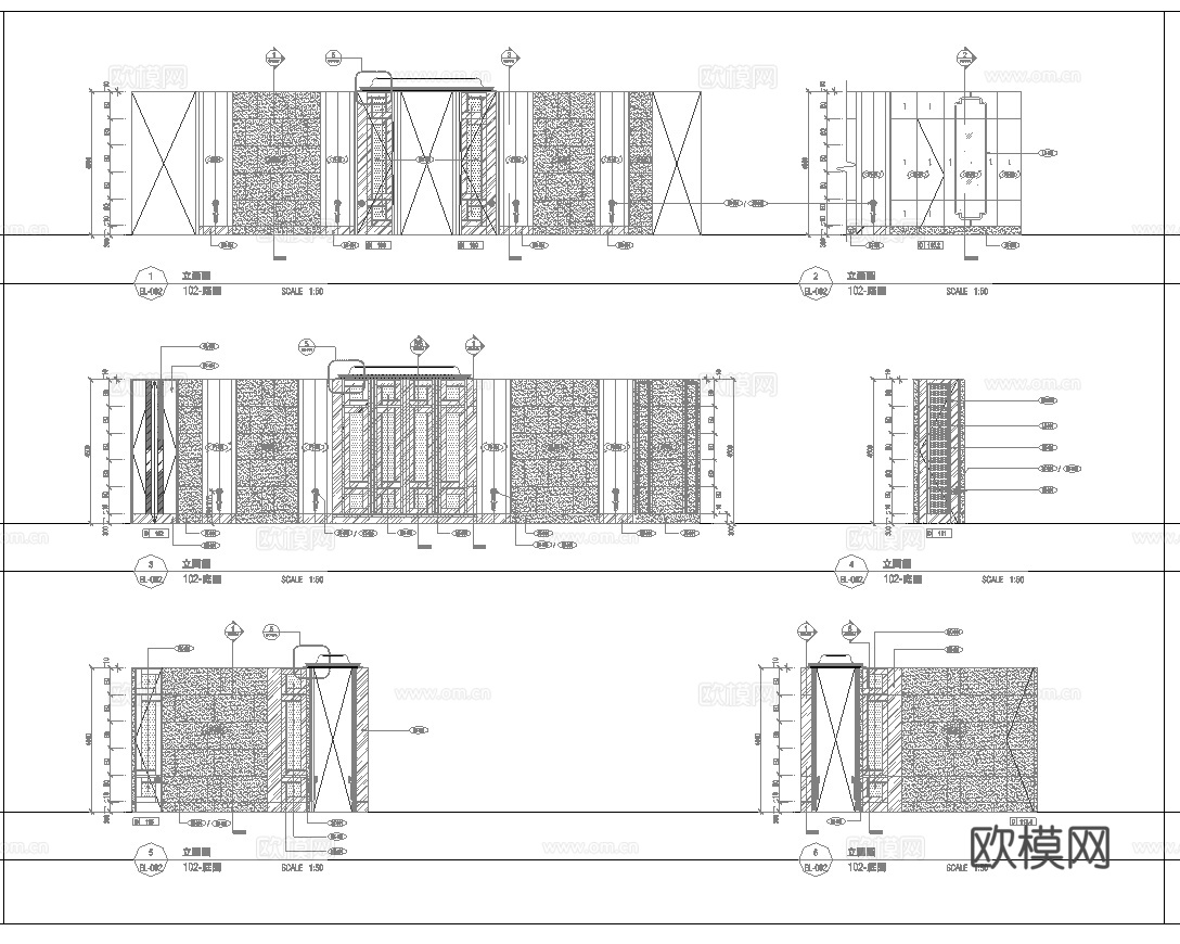 最新5套 中餐厅 咖啡店 施工图合集cad施工图