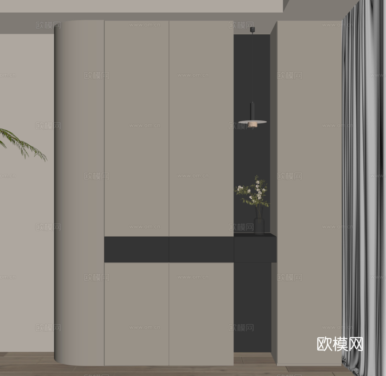 现代简约鞋柜 入户鞋柜su模型