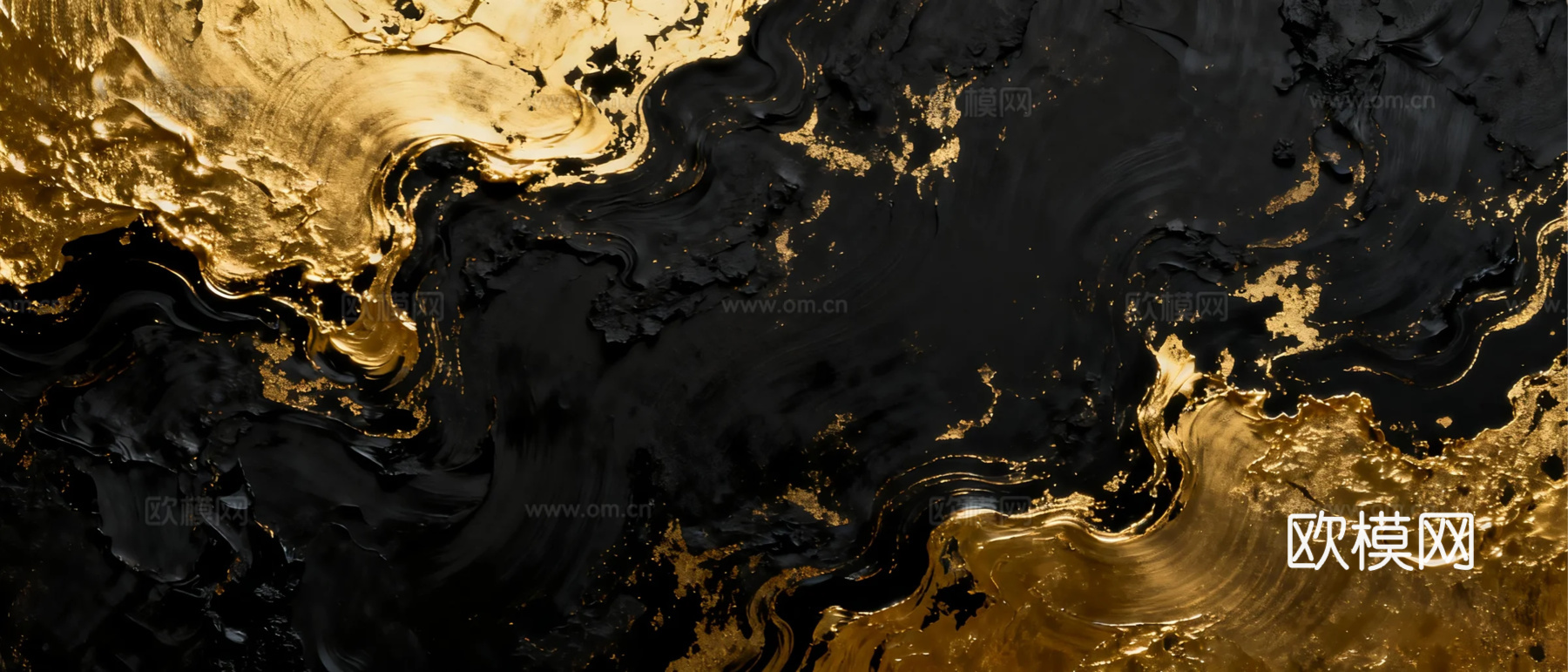 现代轻奢 黑金色鎏金纹理壁纸墙纸 黑底金抽象纹理壁纸