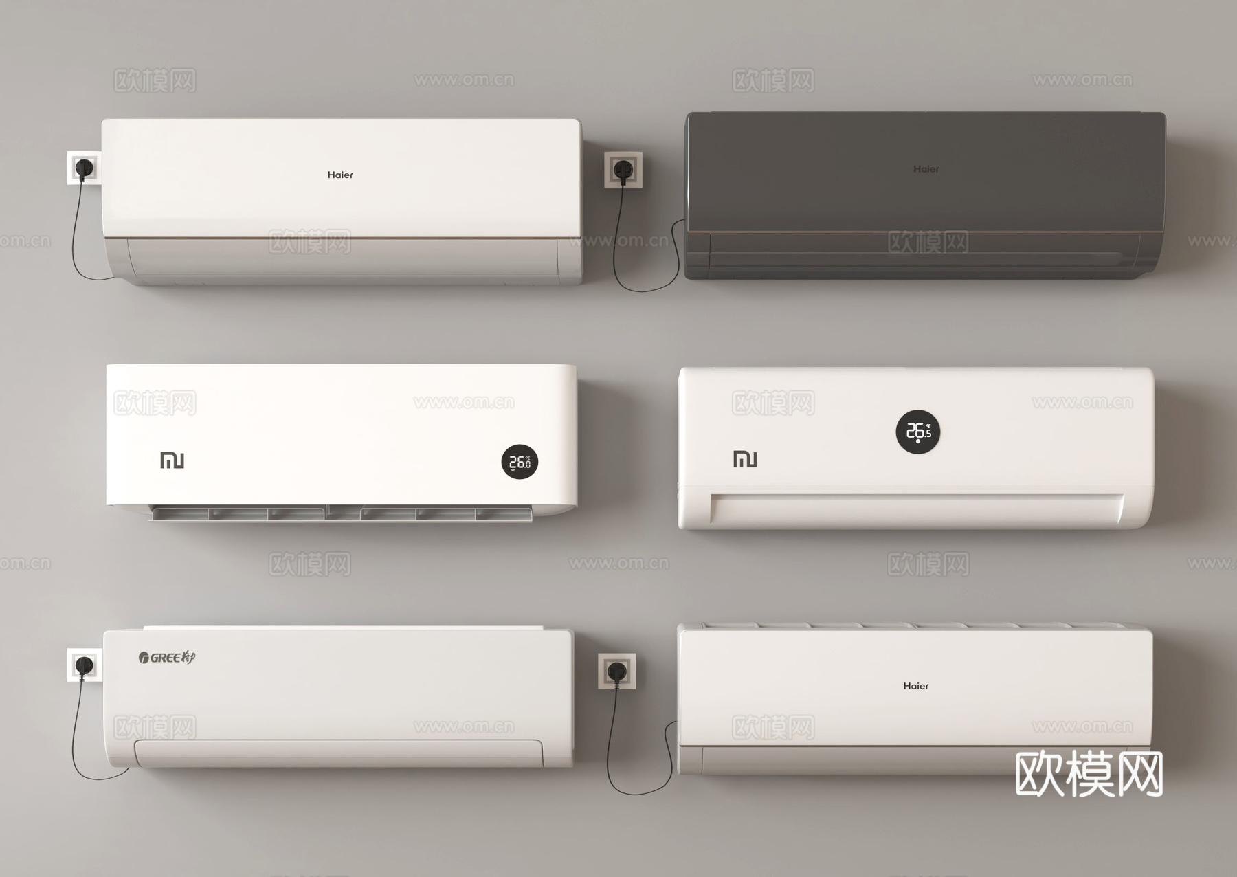 现代空调 壁挂式空调su模型