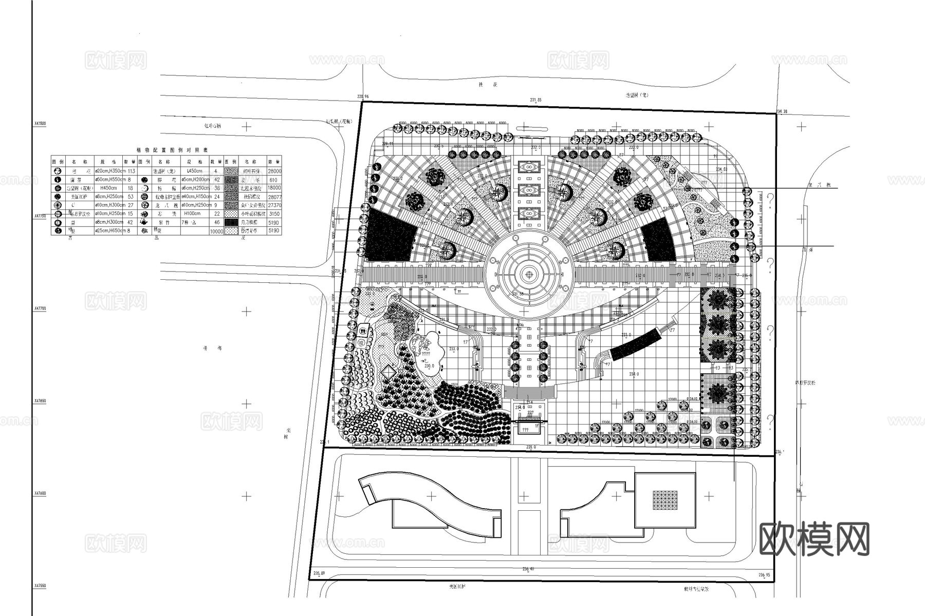 中式公园 中式广场 公园 广场 口袋公园cad施工图