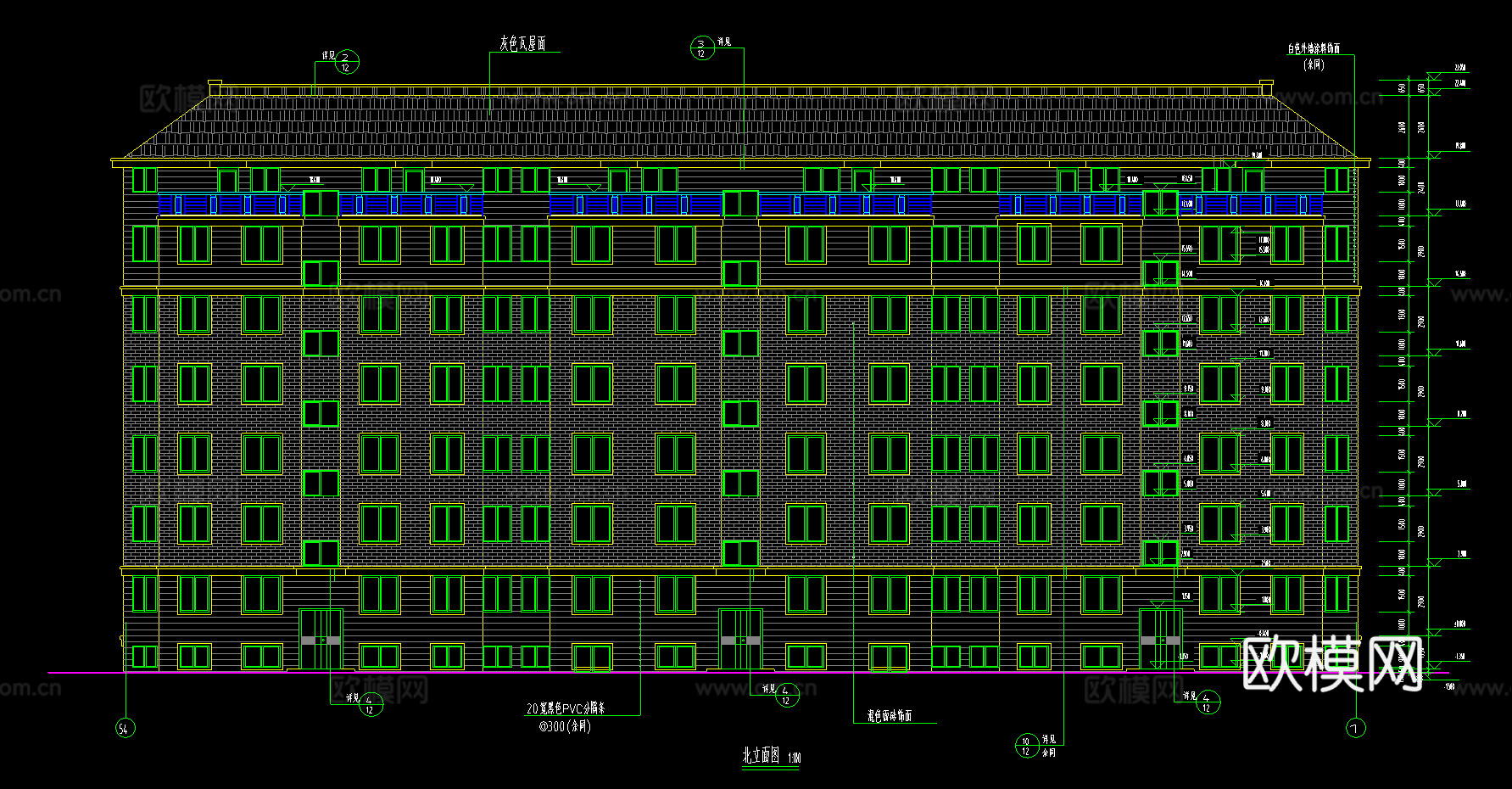 六层建筑施工图cad施工图