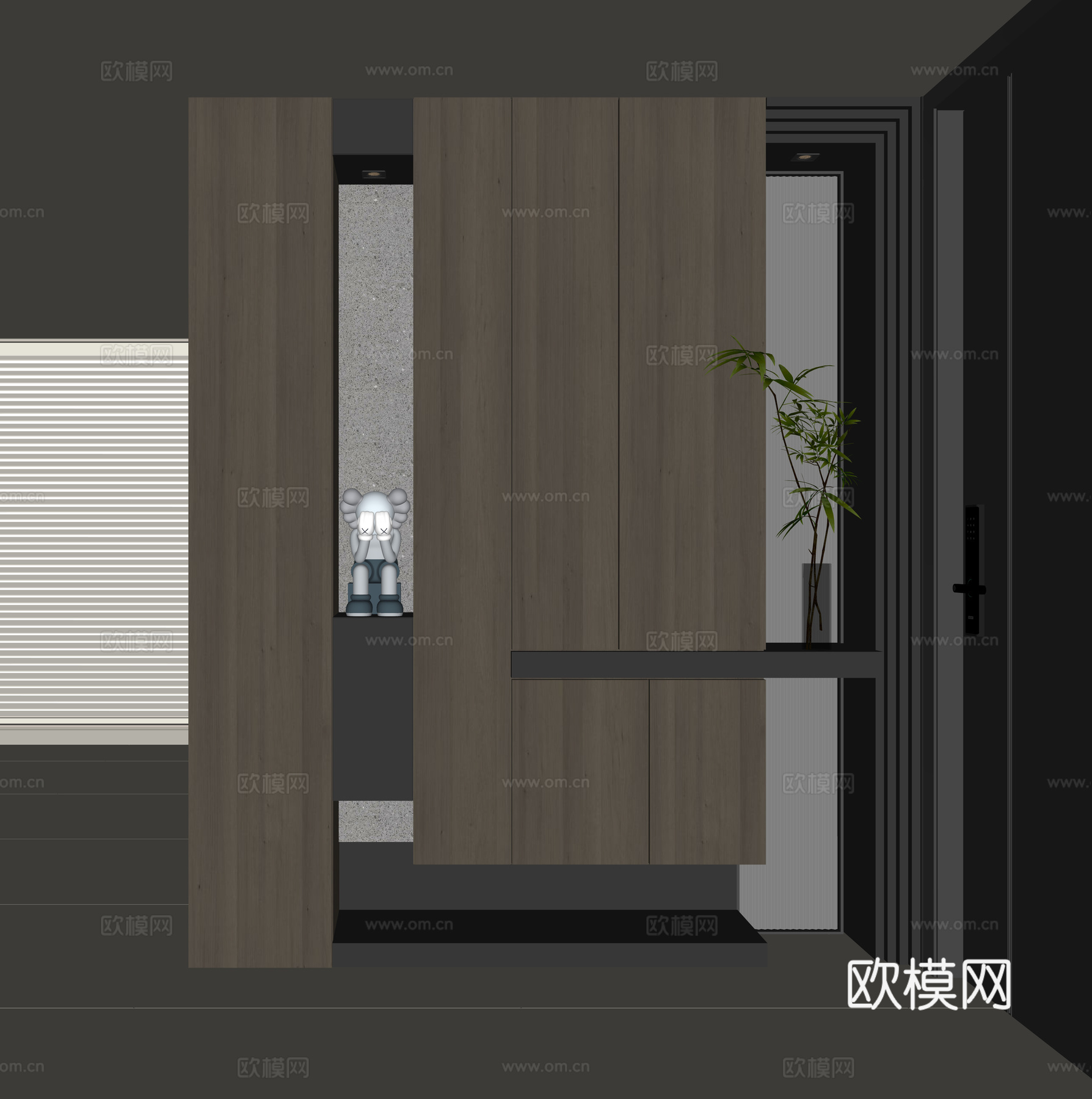 现代入户鞋柜su模型