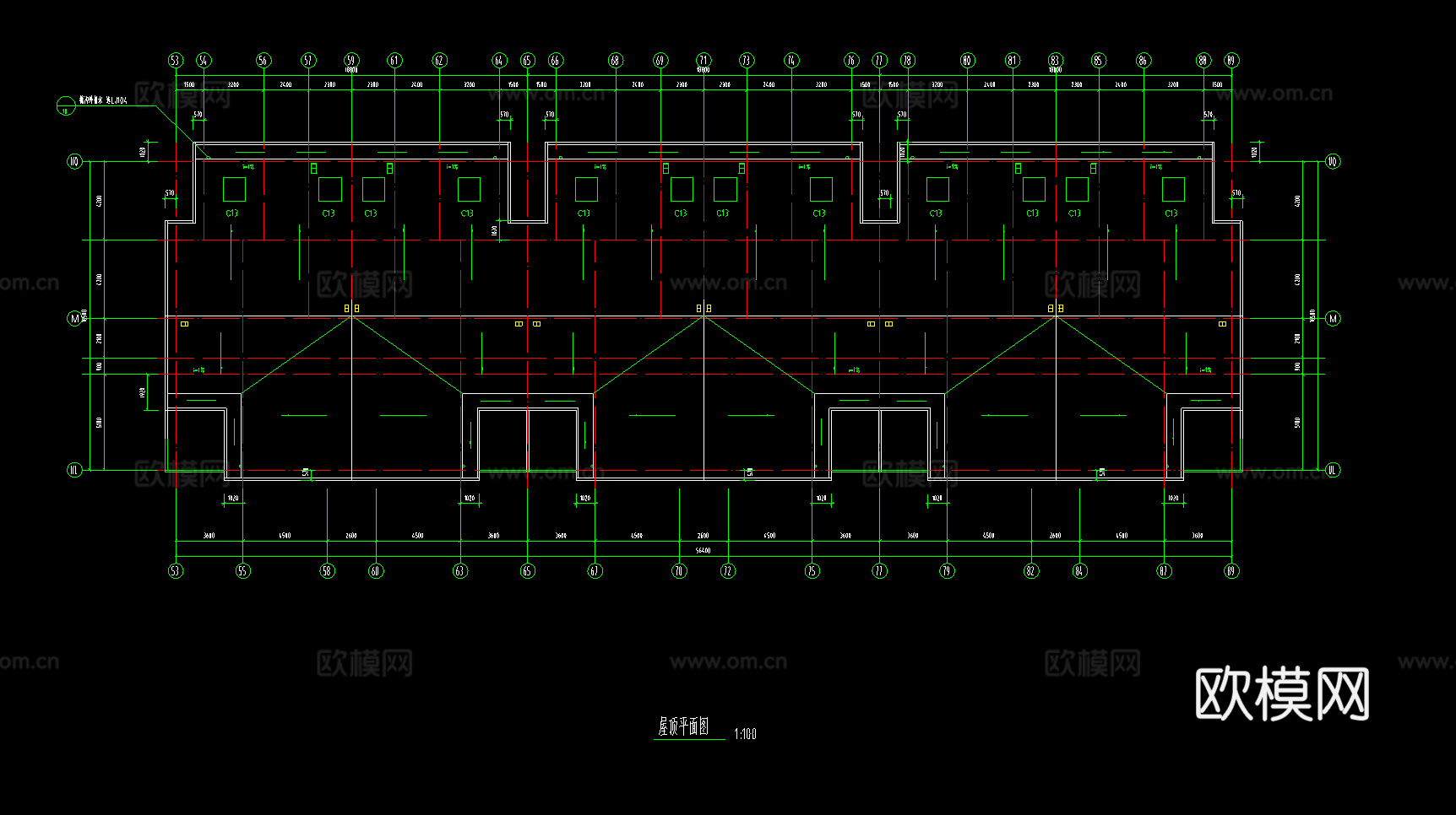 七层建筑施工图cad施工图