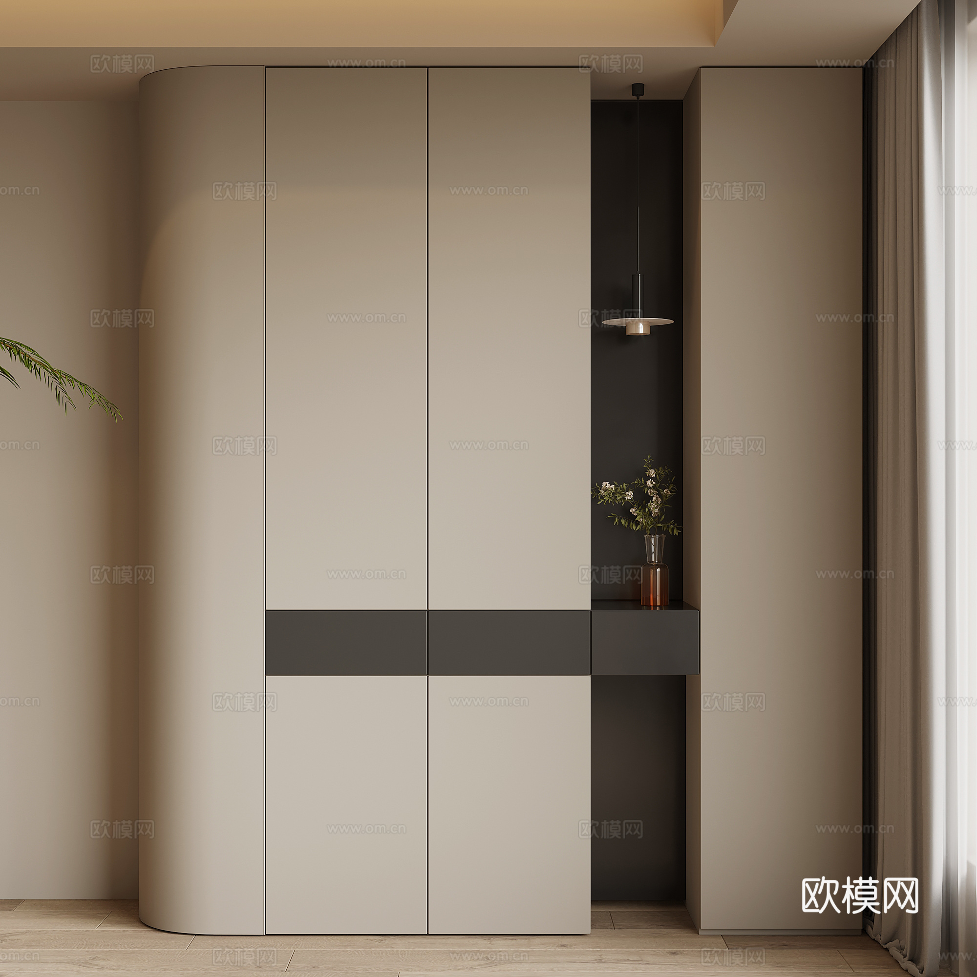 现代简约鞋柜 入户鞋柜su模型