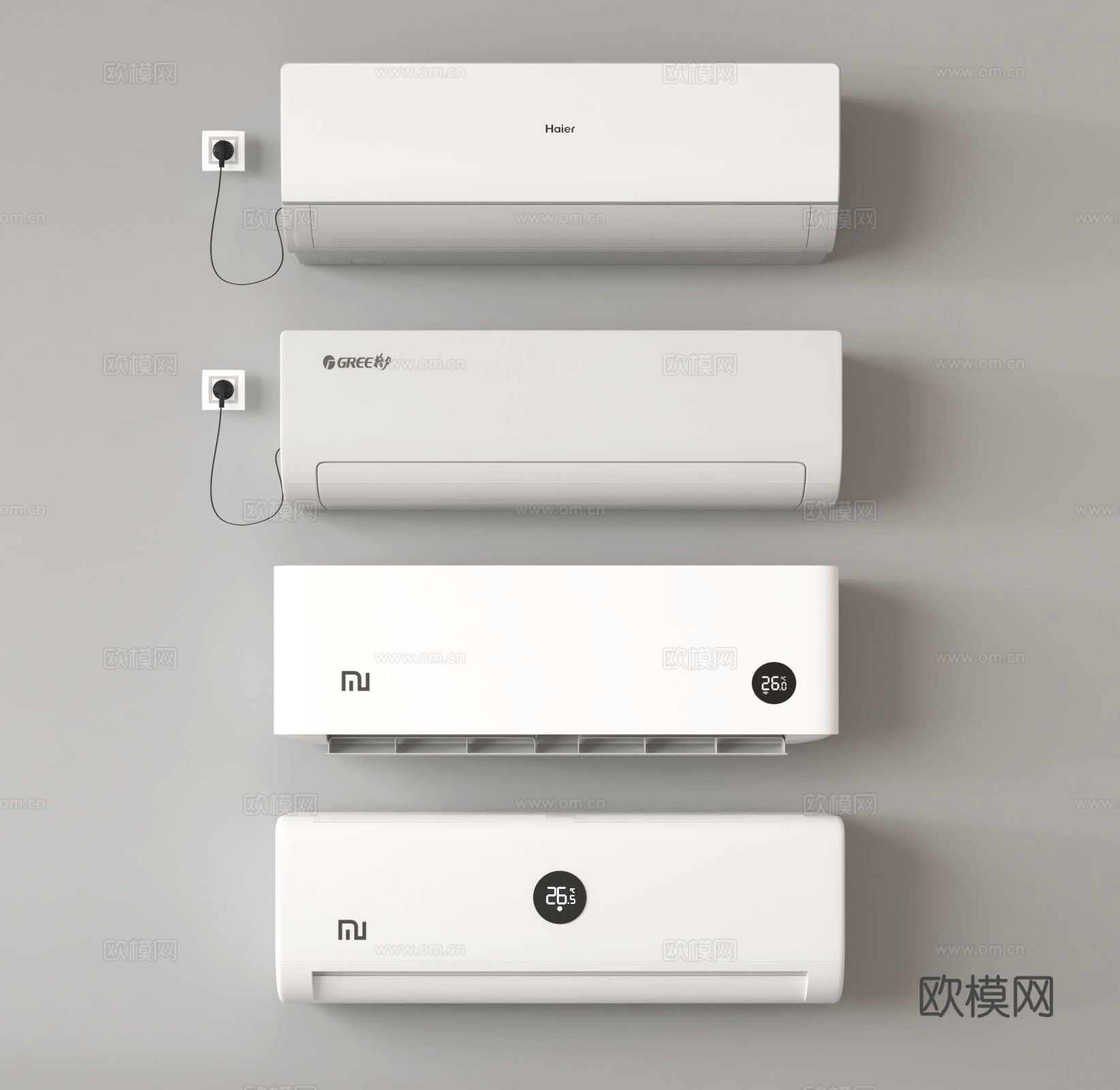 现代空调 壁挂式空调su模型