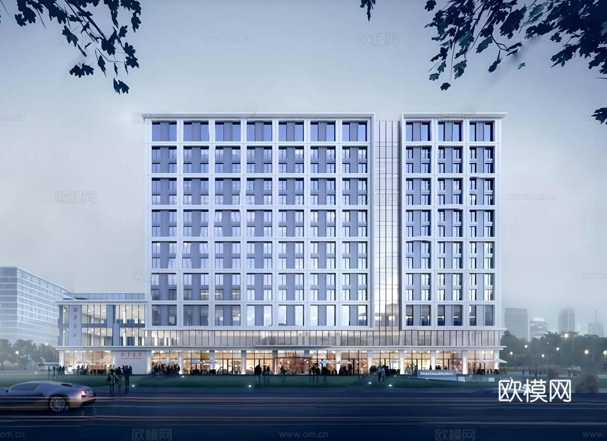 现代酒店公寓建筑 商业建筑su模型su模型