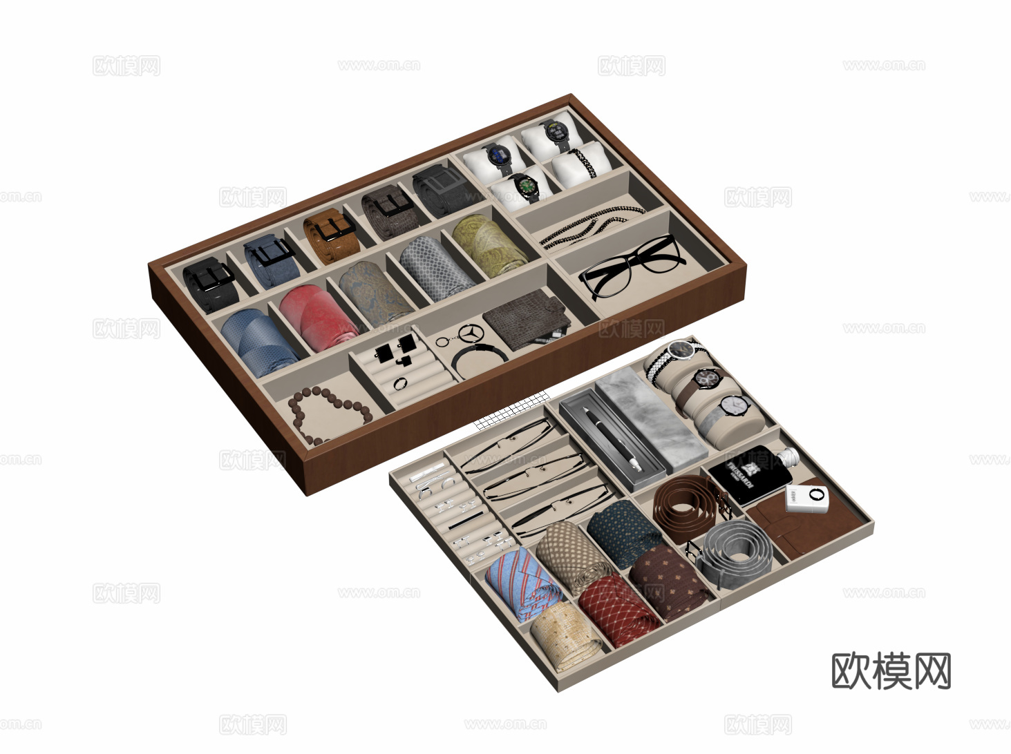 现代首饰柜 首饰收纳盒 手表 珠宝首饰 岛台首饰柜su模型