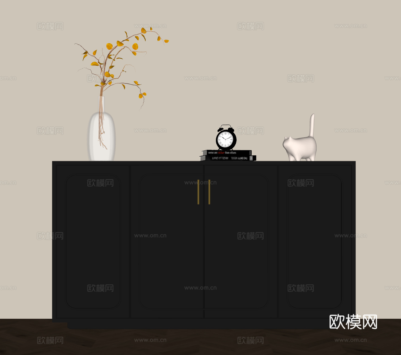 法式复古鞋柜 玄关柜su模型