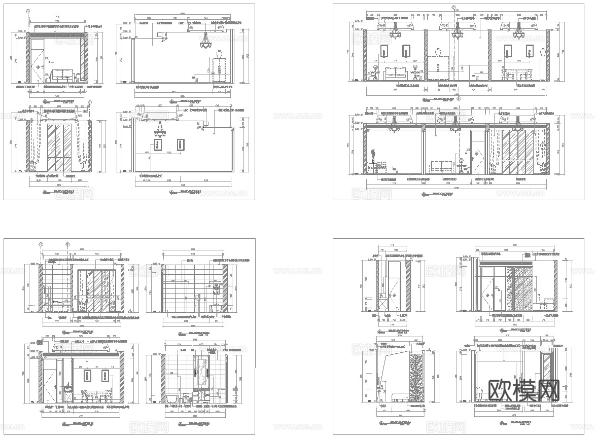 最新10套 棋牌室 施工图合集cad施工图