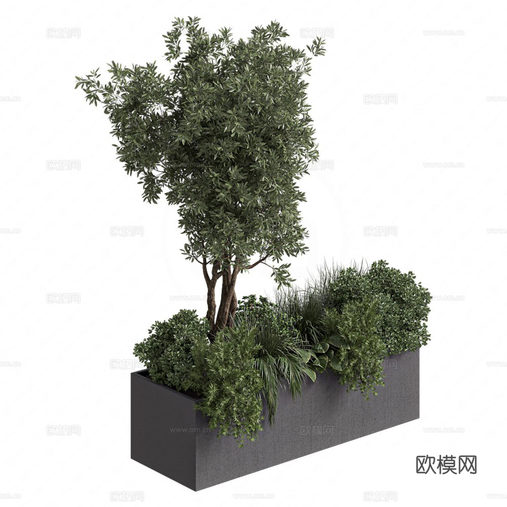 景观树箱3d模型下载