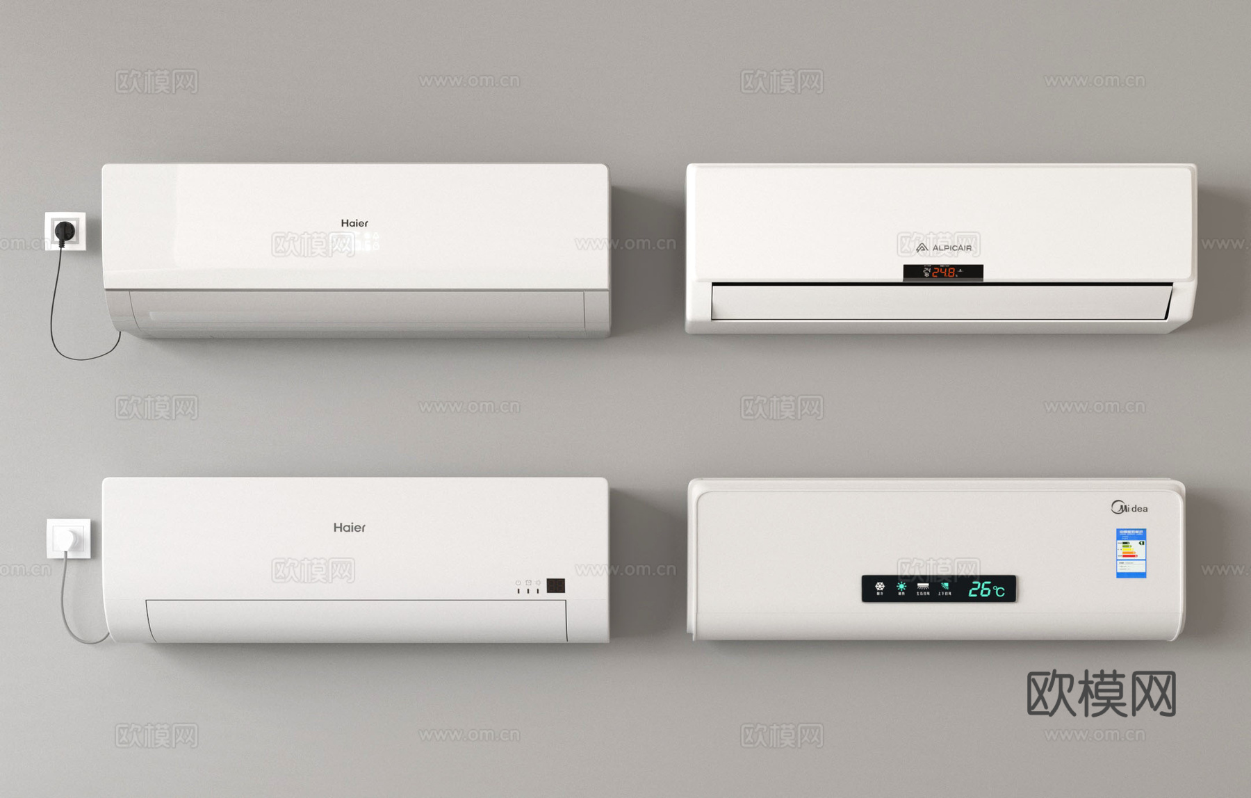 现代空调 壁挂式空调su模型