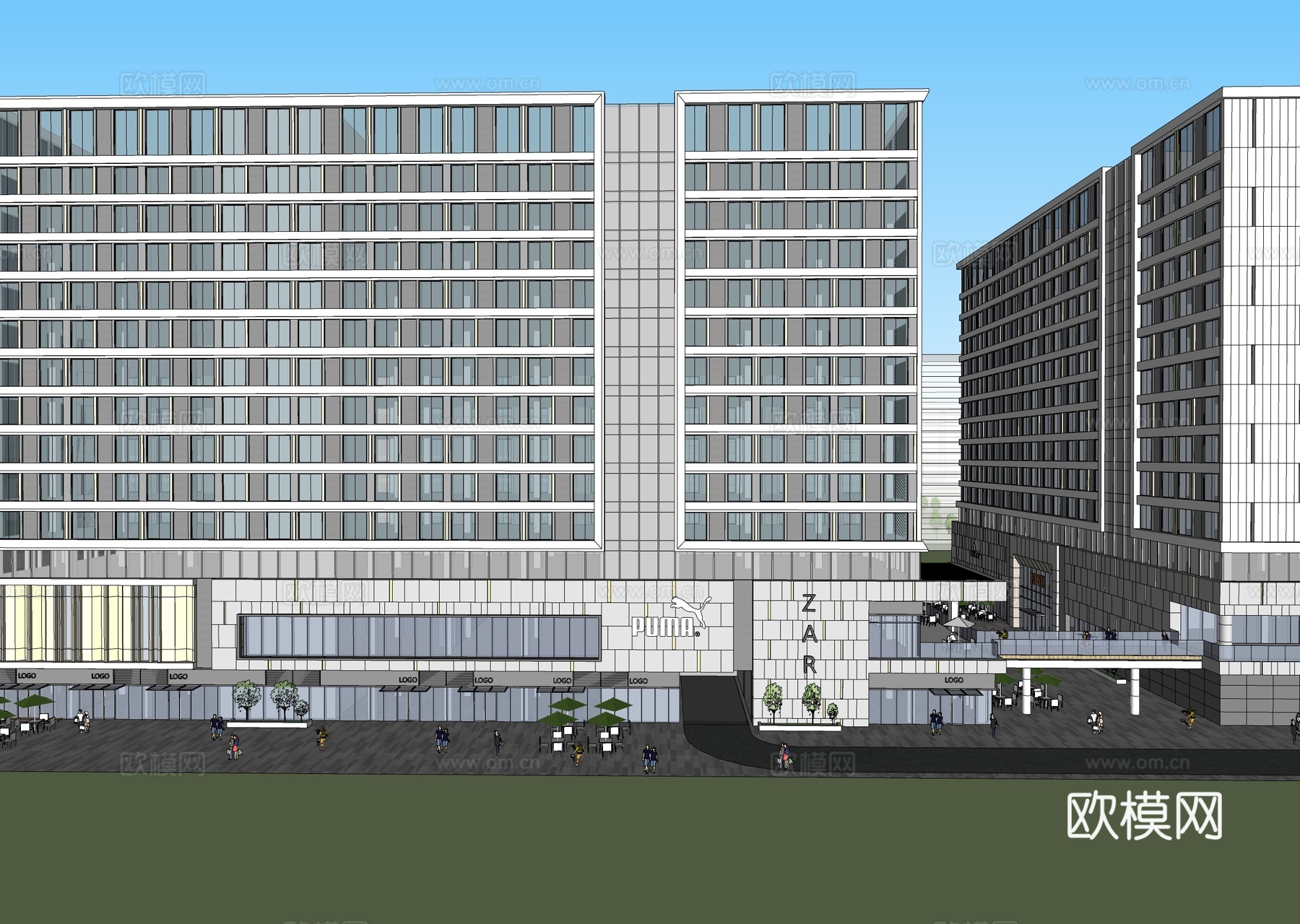 现代酒店公寓建筑 商业建筑su模型su模型